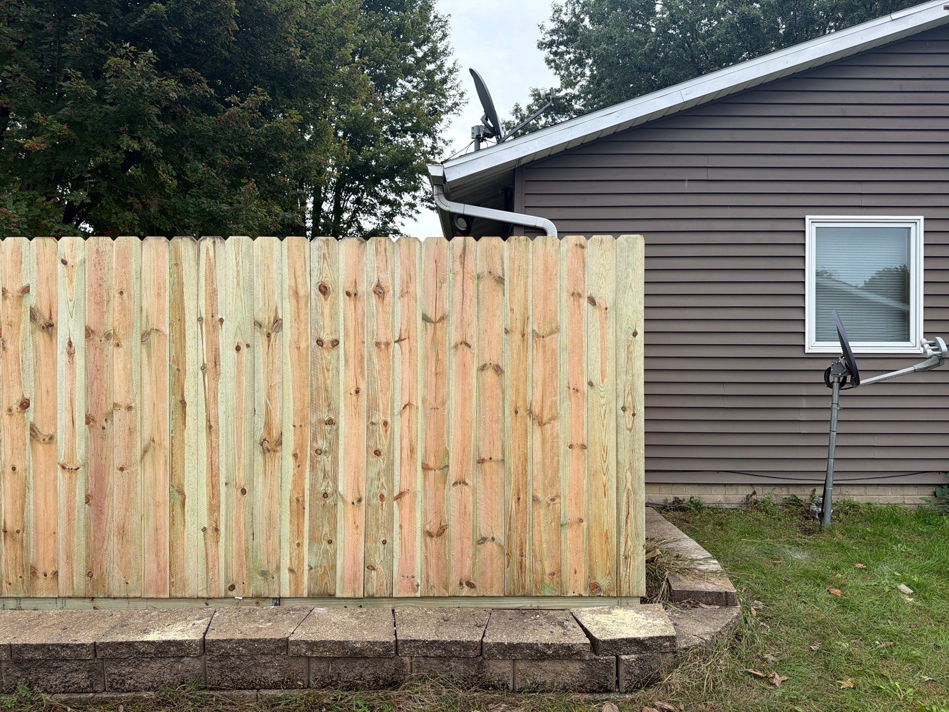 Custom Wood Privacy and Black Chain Link Fence in Hudson by Perfect Picket Fence and Stain
