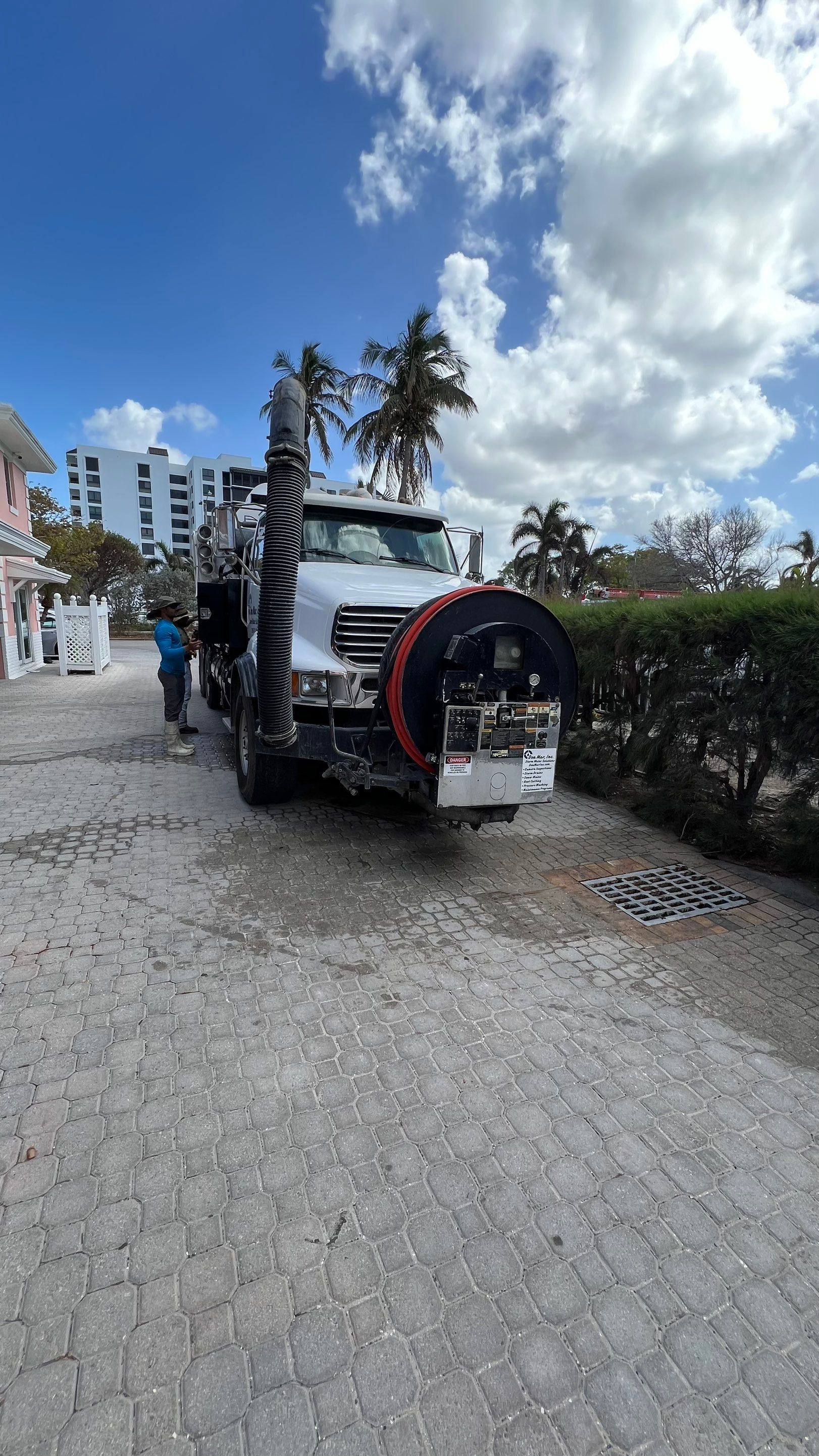 Catch Basin Cleaning After Hurricane Milton Naples Condo by APS Power & Water