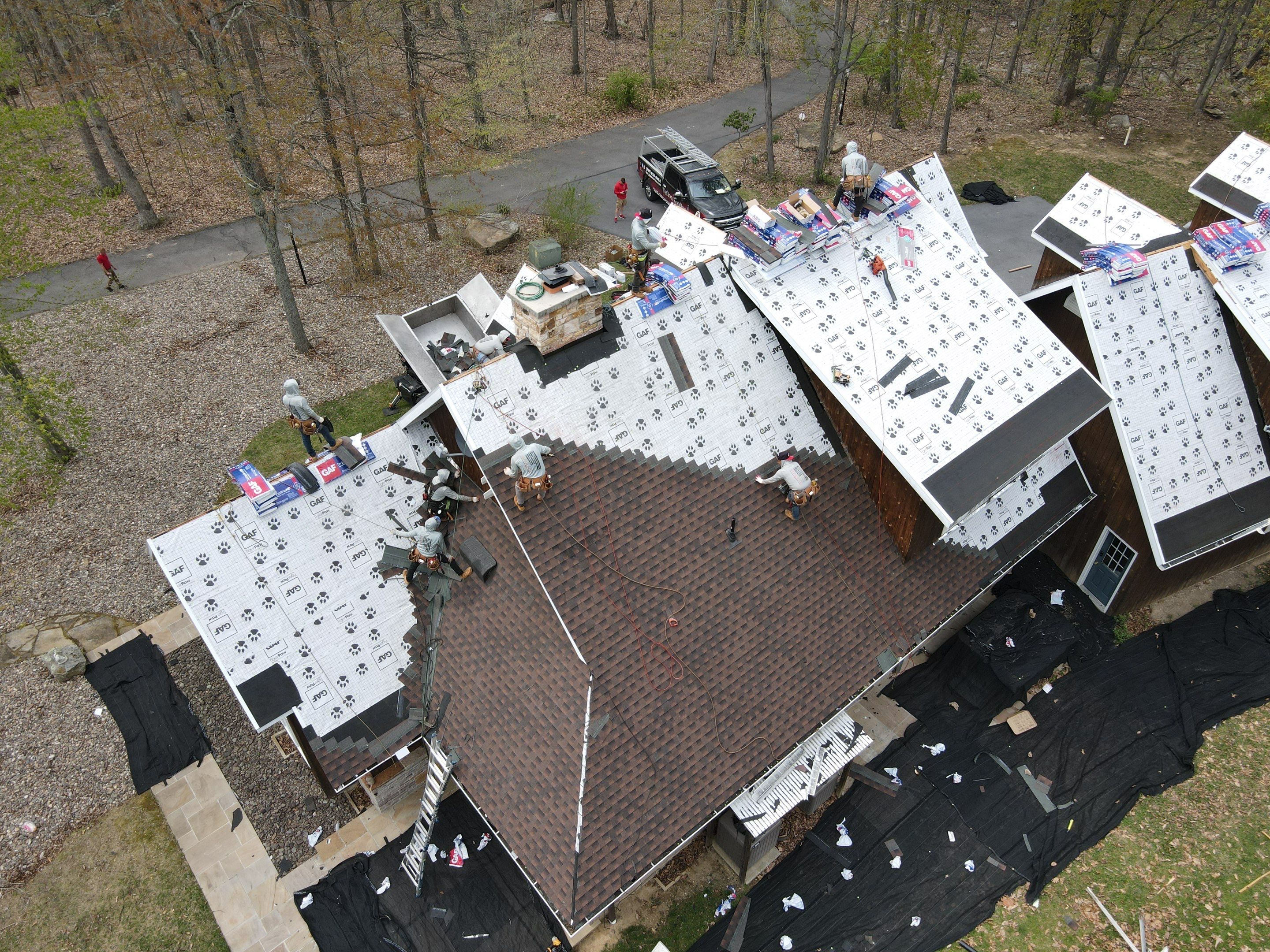 Roofing Installation using Gaf Hdz Architectural Shingle -Barkwood by Teflon Roofing