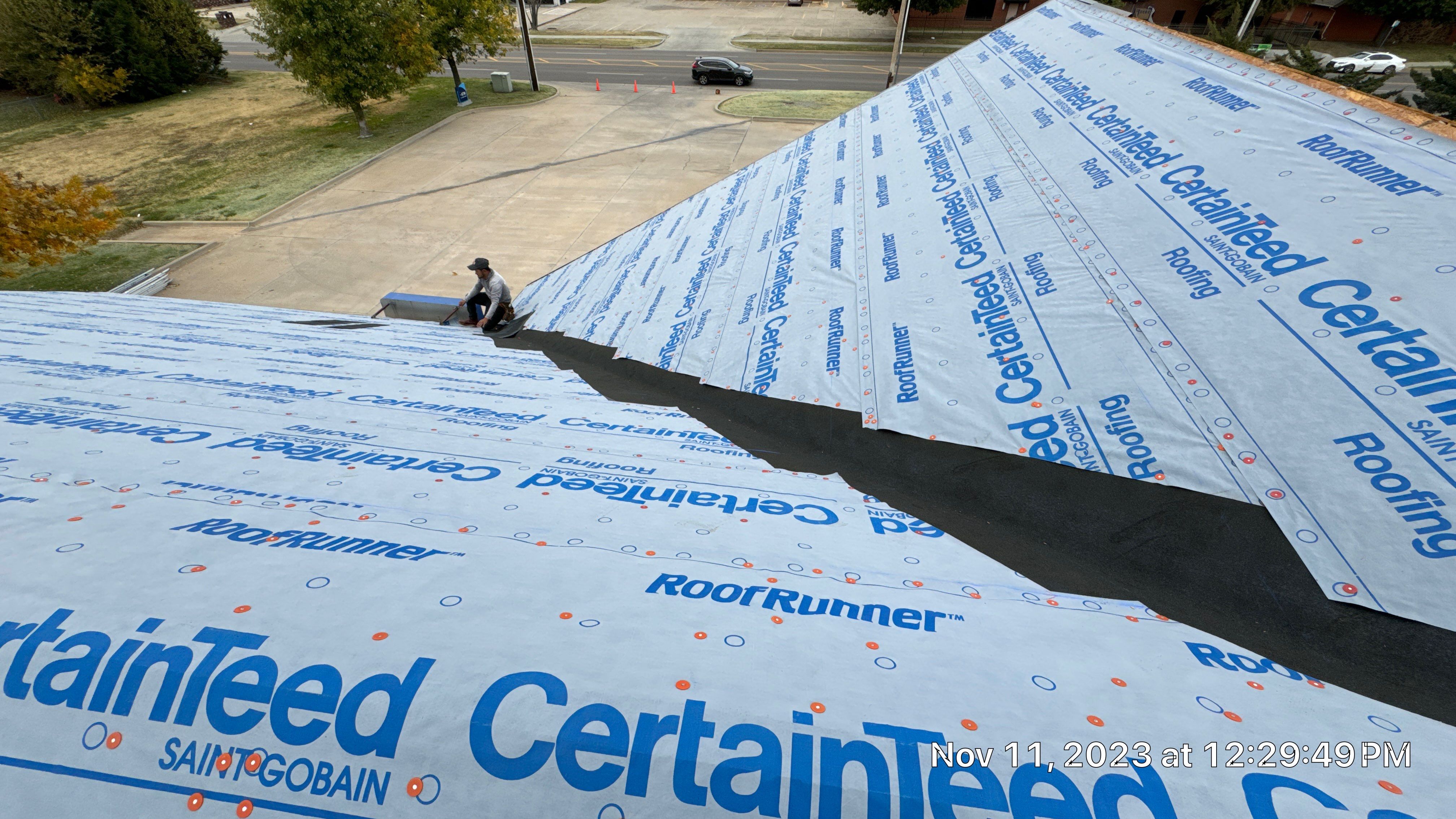 Commercial Roofing Installation using Certainteed Belmont IR by Castillo Roofing