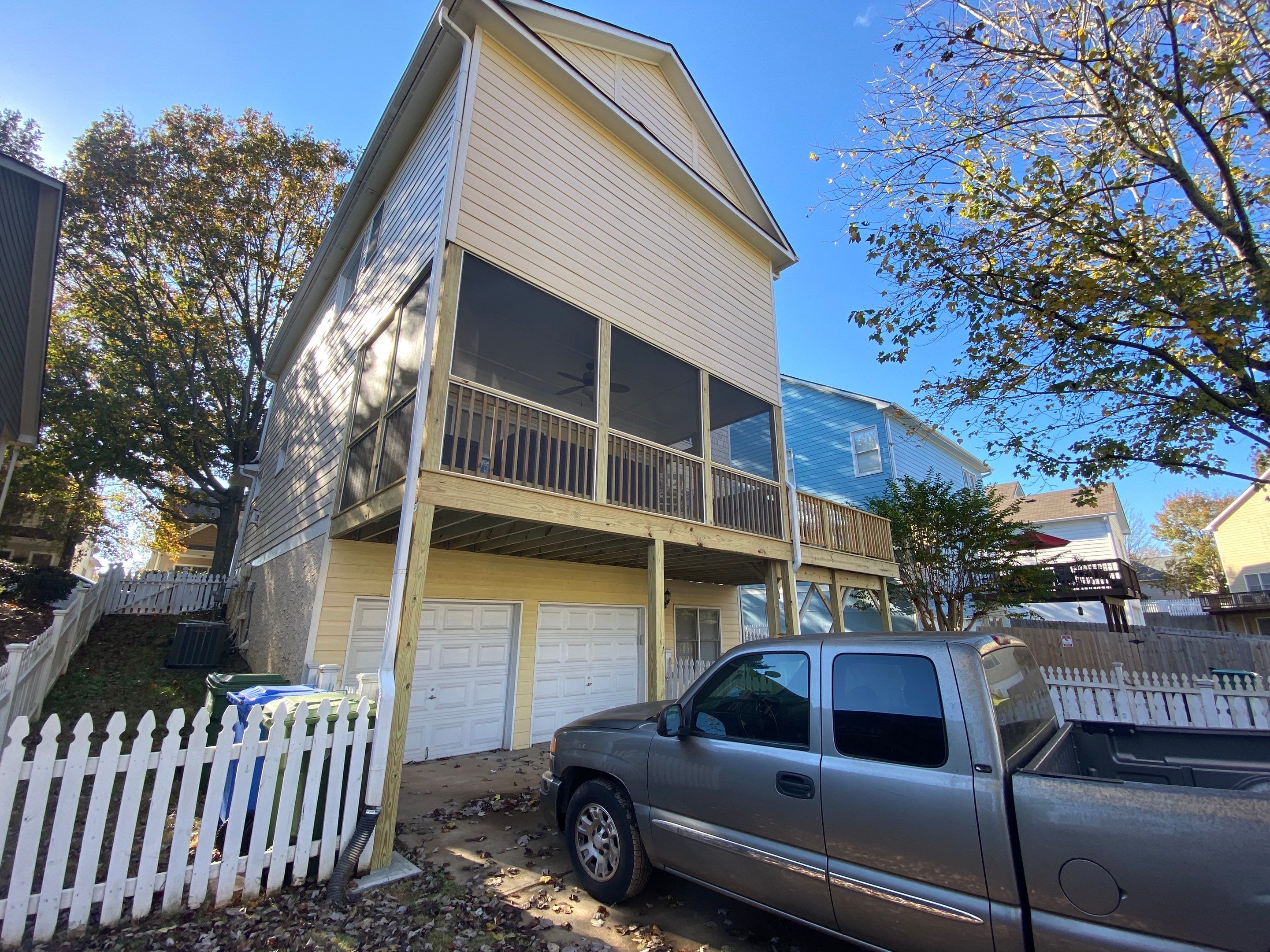 Elevated Pressure-Treated Deck and Screened Porch Build in Atlanta by Swift Home Renovations