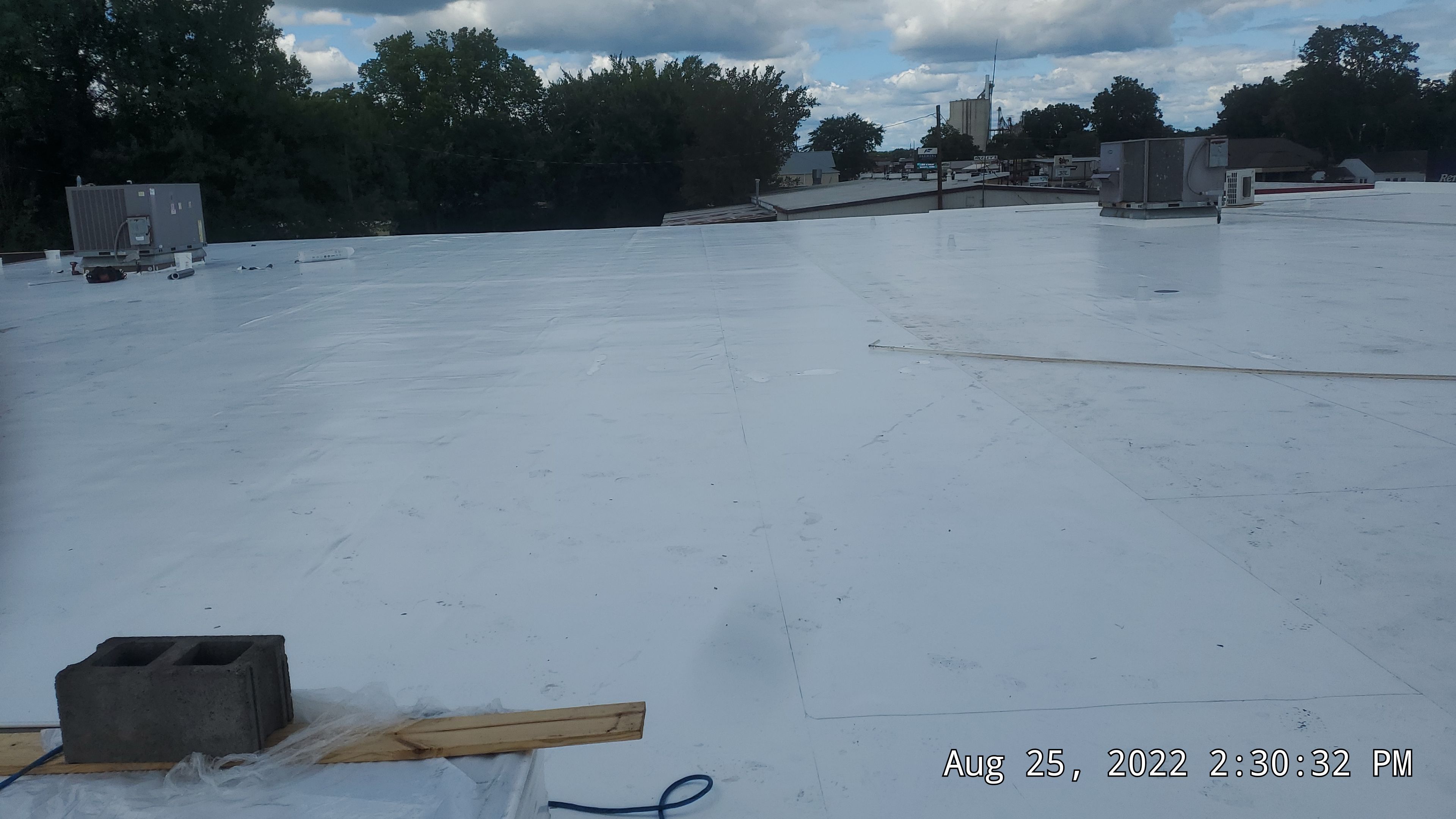 Commercial Roofing Installation using 50 mil PVC by Hostetler Roofing