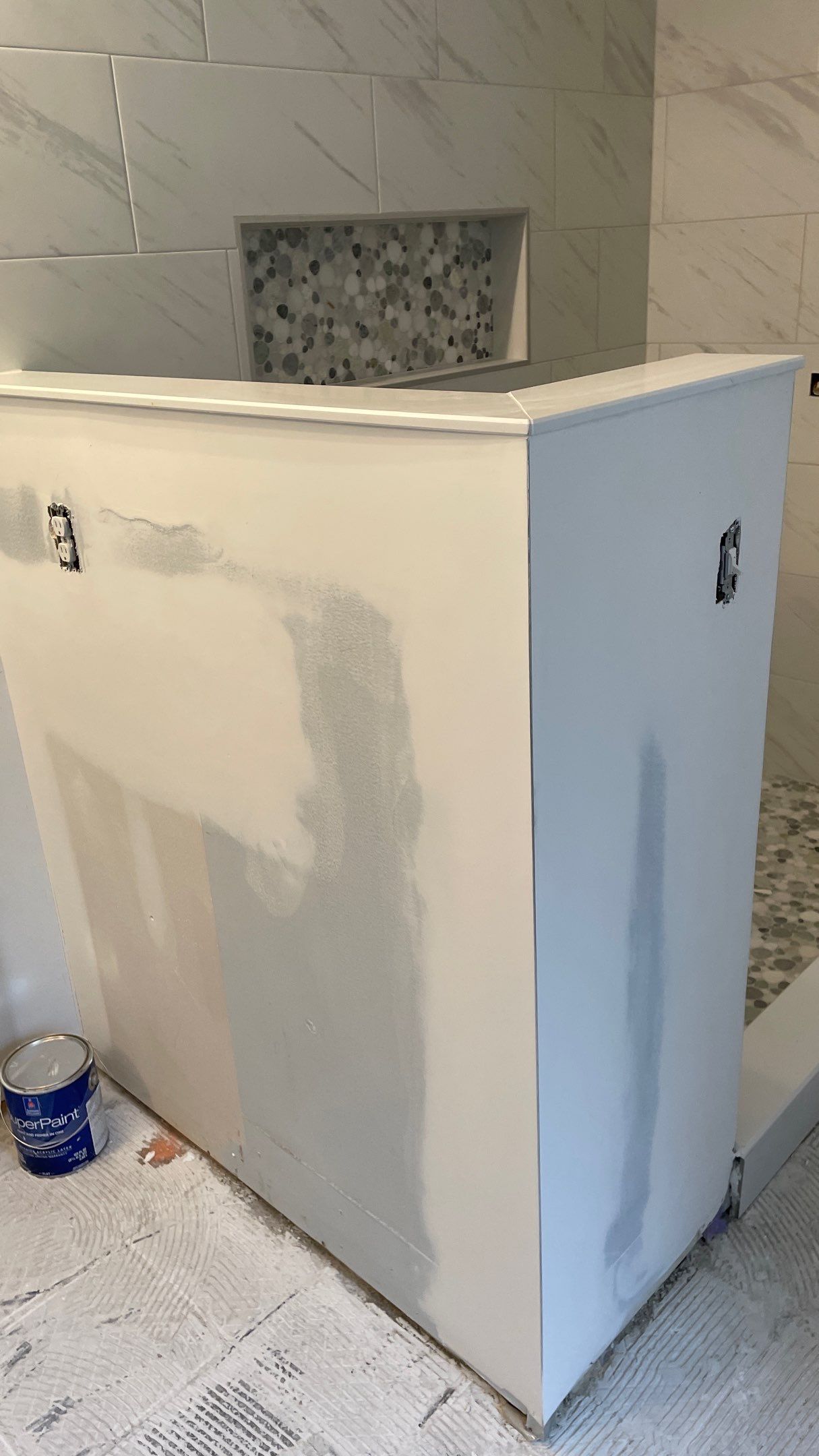 Bright Bathroom Remodel with Wall Removal, Stand Alone Tub and New Vanity by Footprints Floors of Coastal Carolina