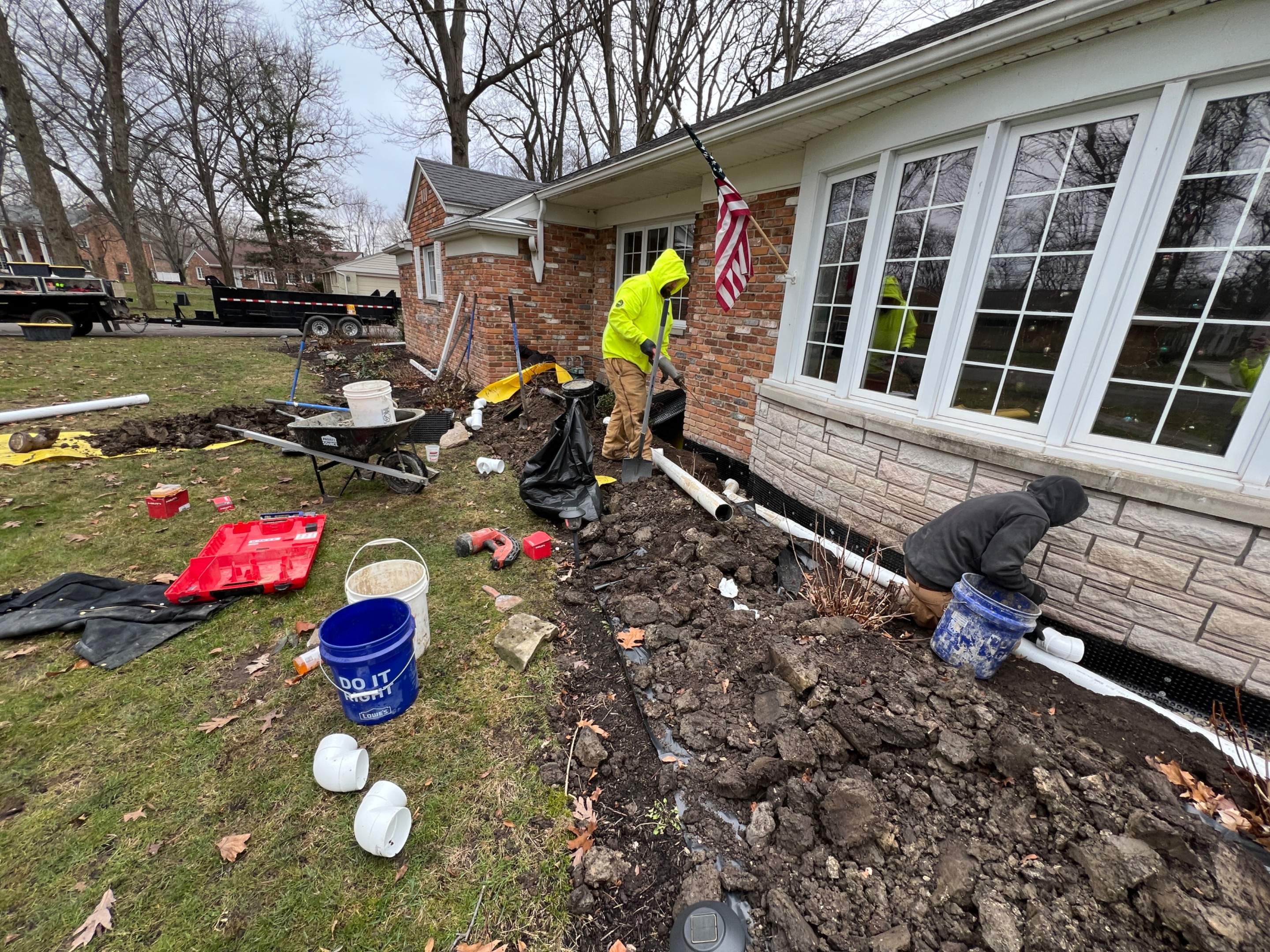 Wall Reinforcement and Shallow Tile System by Toledo Basement Repair