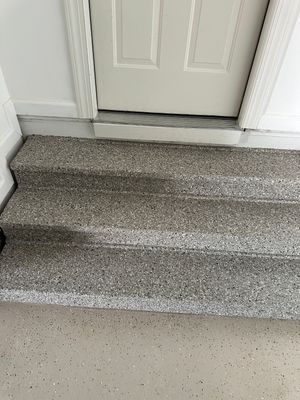 Garage Stairs using Creekbed