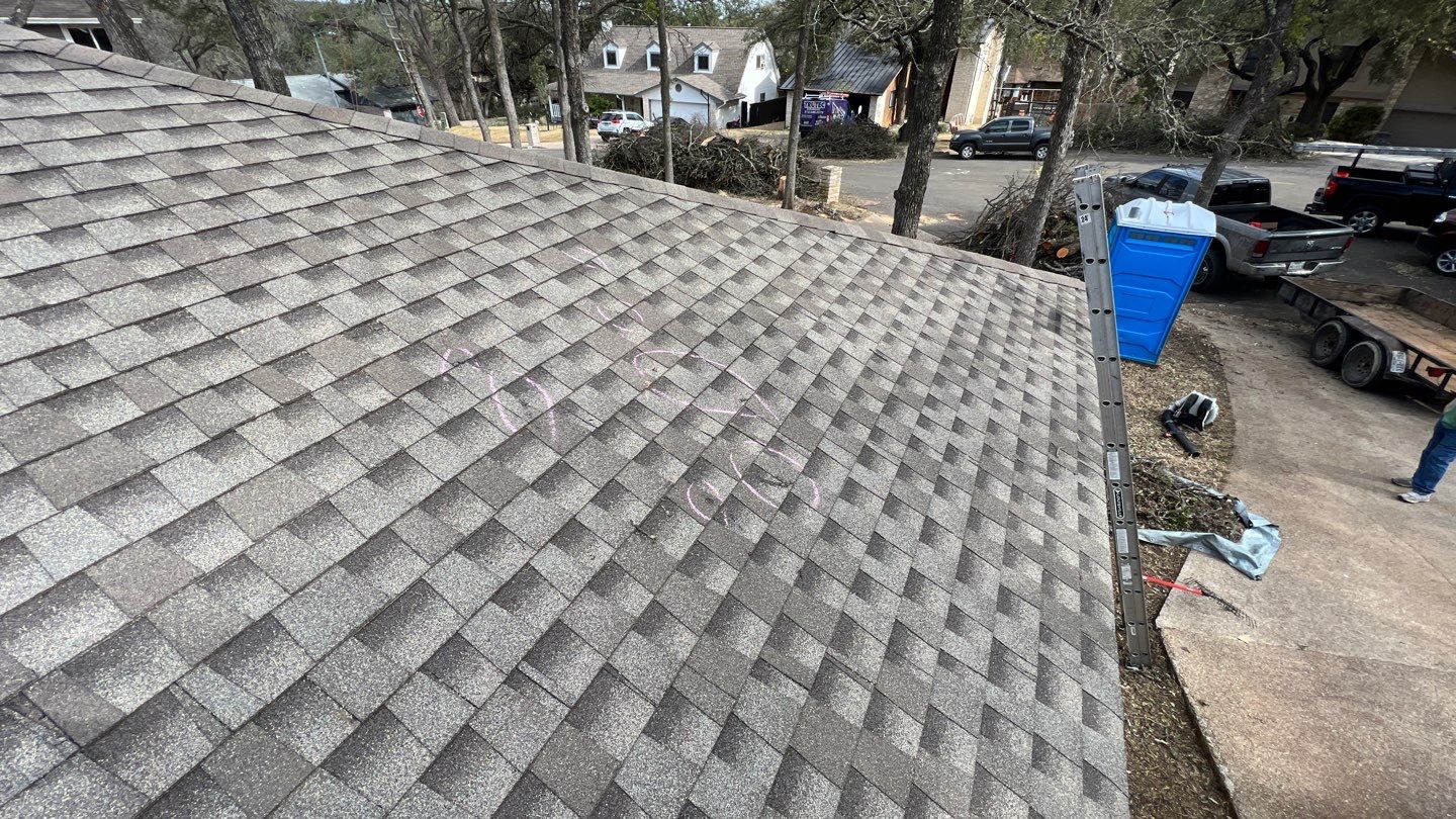 Winter storm 2023 with tree damage by Oakwood Roofing and Construction, LLC