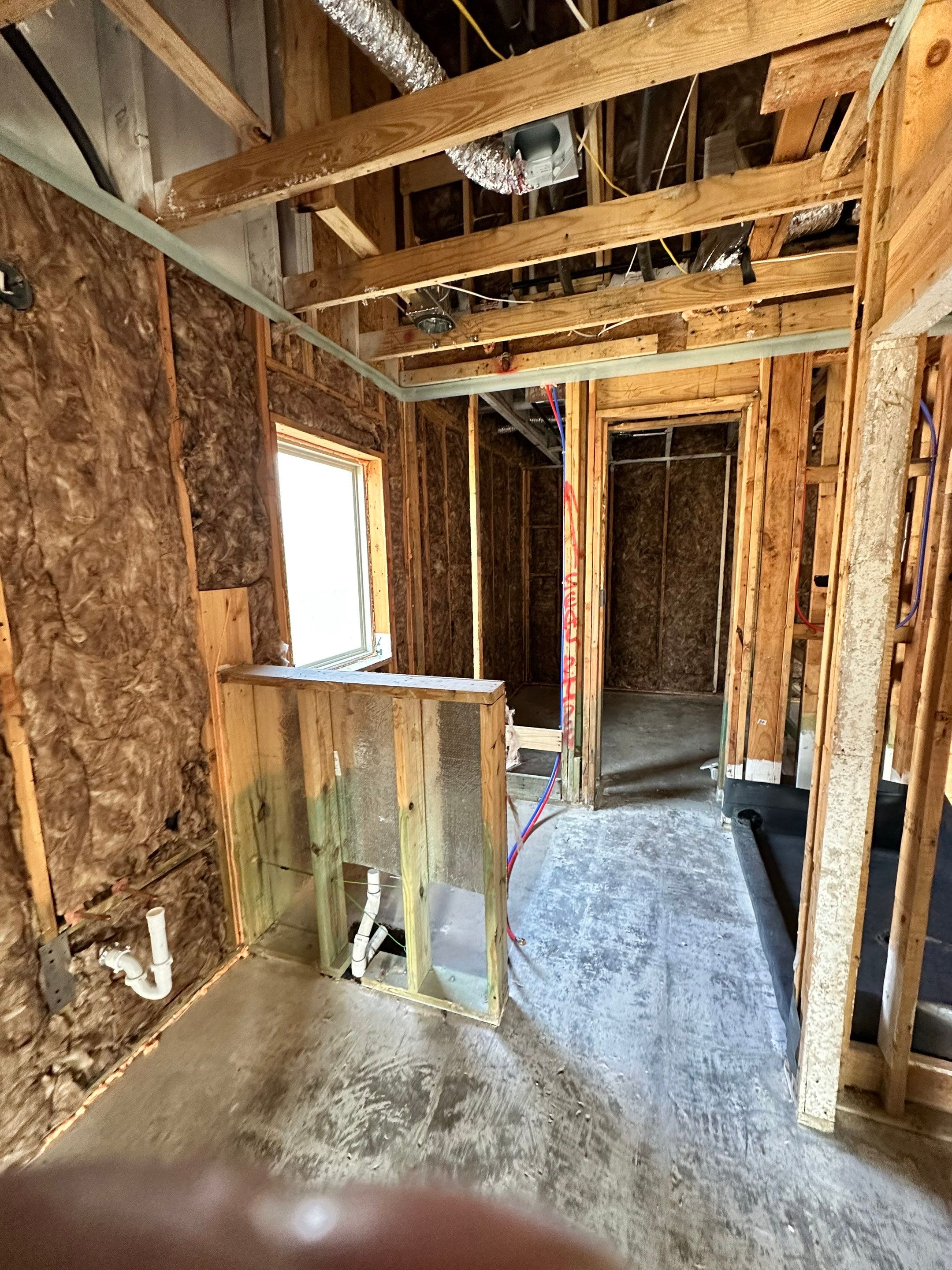 Fiberglass batt install on new construction home in Ft Worth by Apex Insulation Solutions