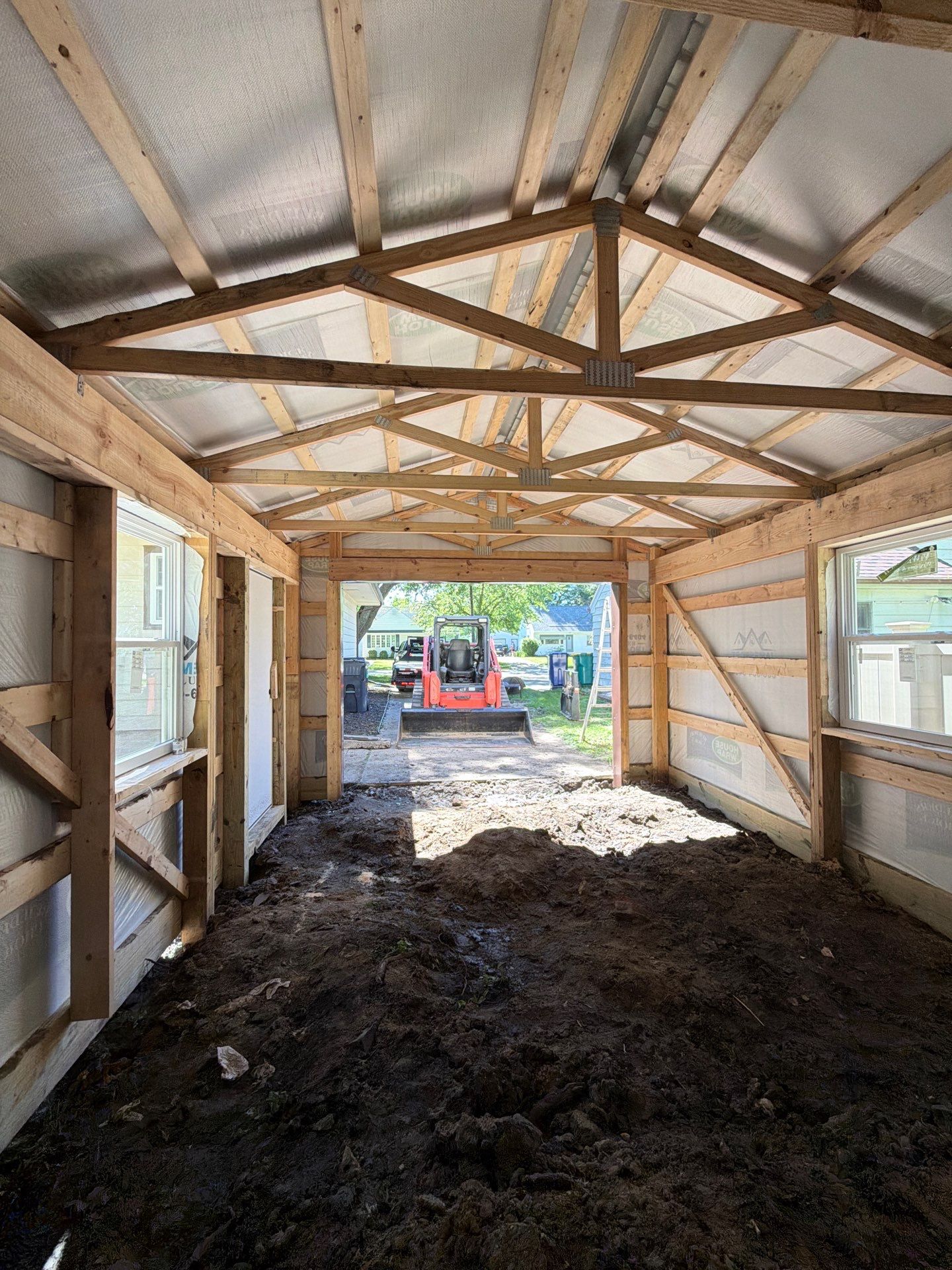 Custom Post Frame Storage Building Installation in Ames, Iowa by Graber Custom Structures