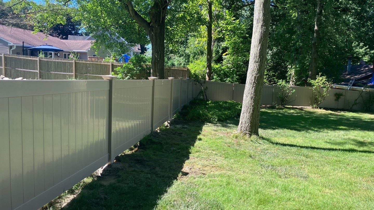 Vinyl Privacy fence - Clay 4' tall  by DiGiorgi Roofing and Siding Inc