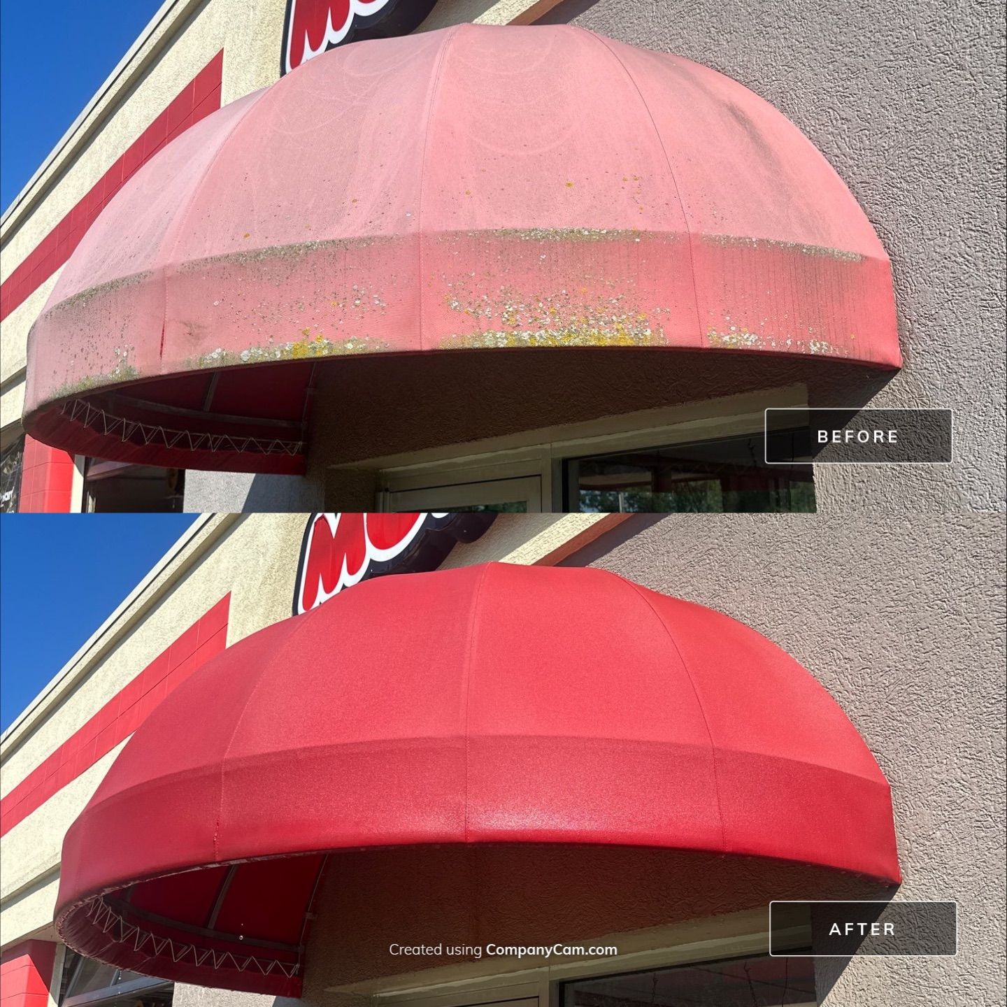 Commercial Awning Cleaning For Grease Monkey by Simmons Power & Soft Washing