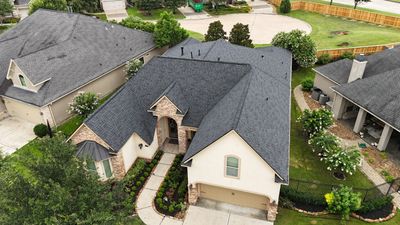 Residential Roofing Installation using Certainteed Landmark after last year's tornado in Cypress