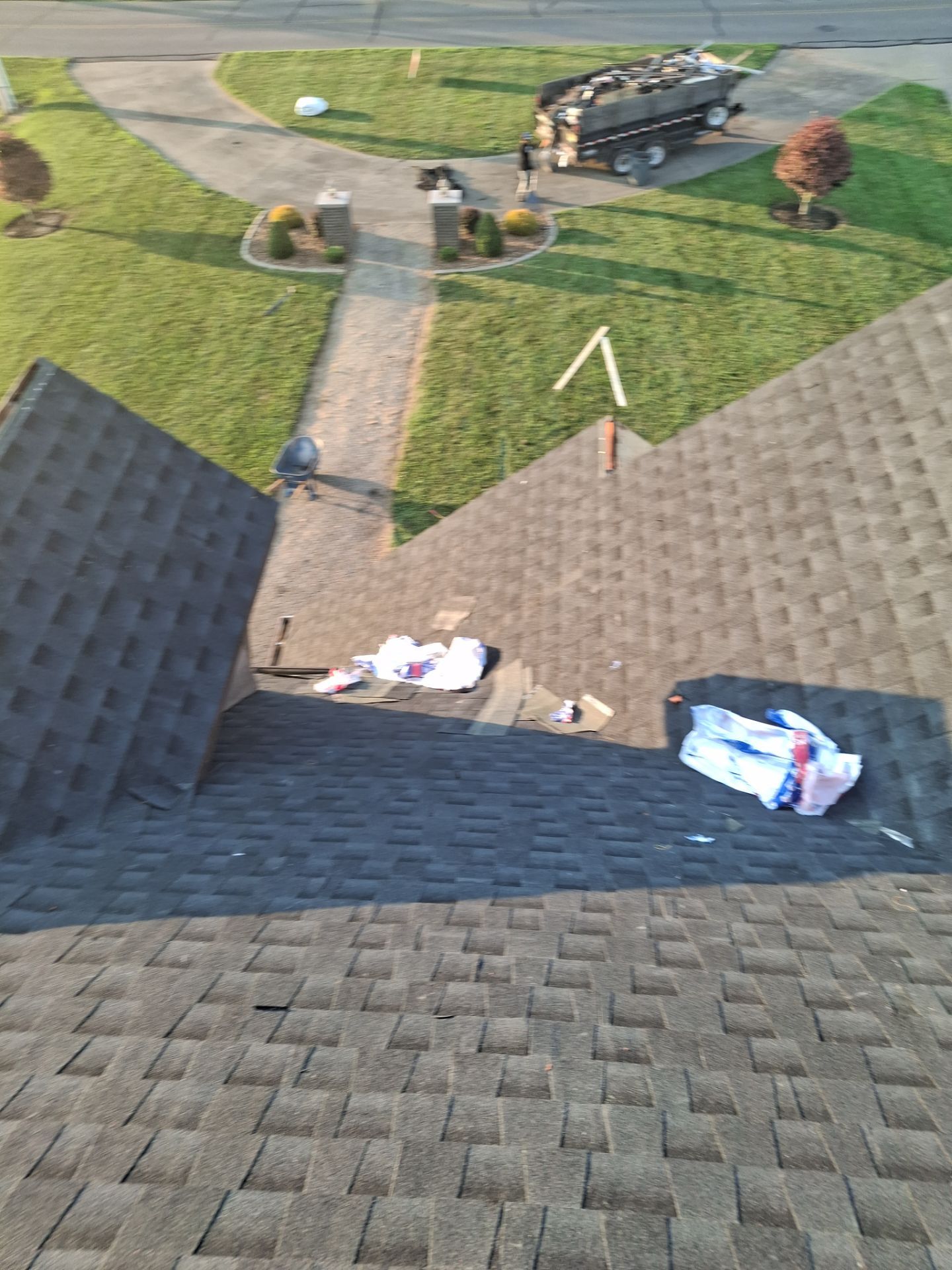 Residential Roofing Installation using GAF Timberline HDZ Charcoal by Rainstoppers Roofing