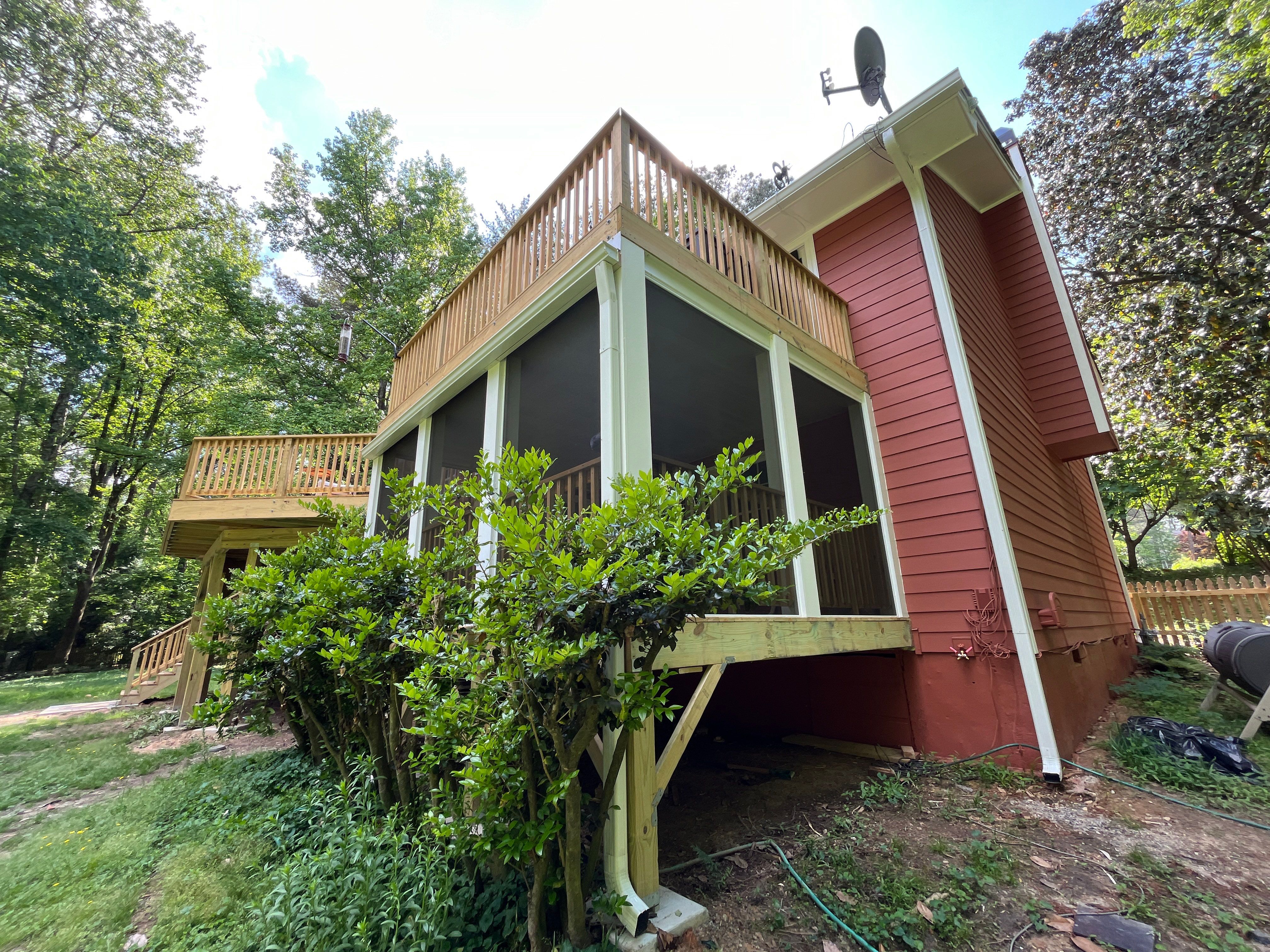 Atlanta, GA James Hardie Siding, Pressure Treated Wood Deck Replacement, and Exterior Painting by Nelson Exteriors 