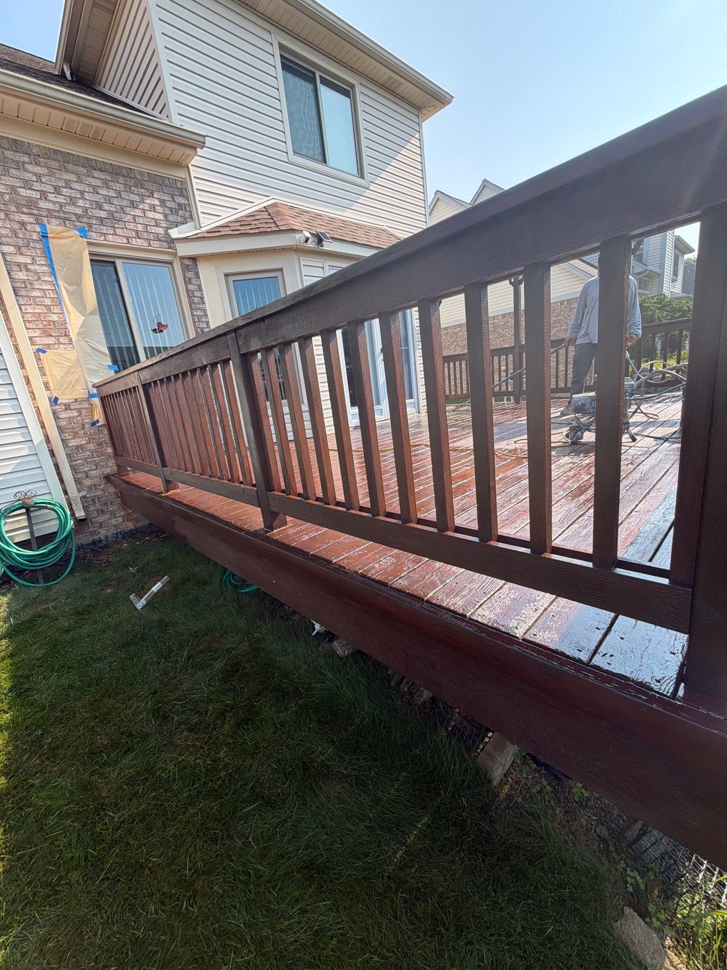 Custom Deck and Pergola Staining in New Baltimore by Top Shelf Painter