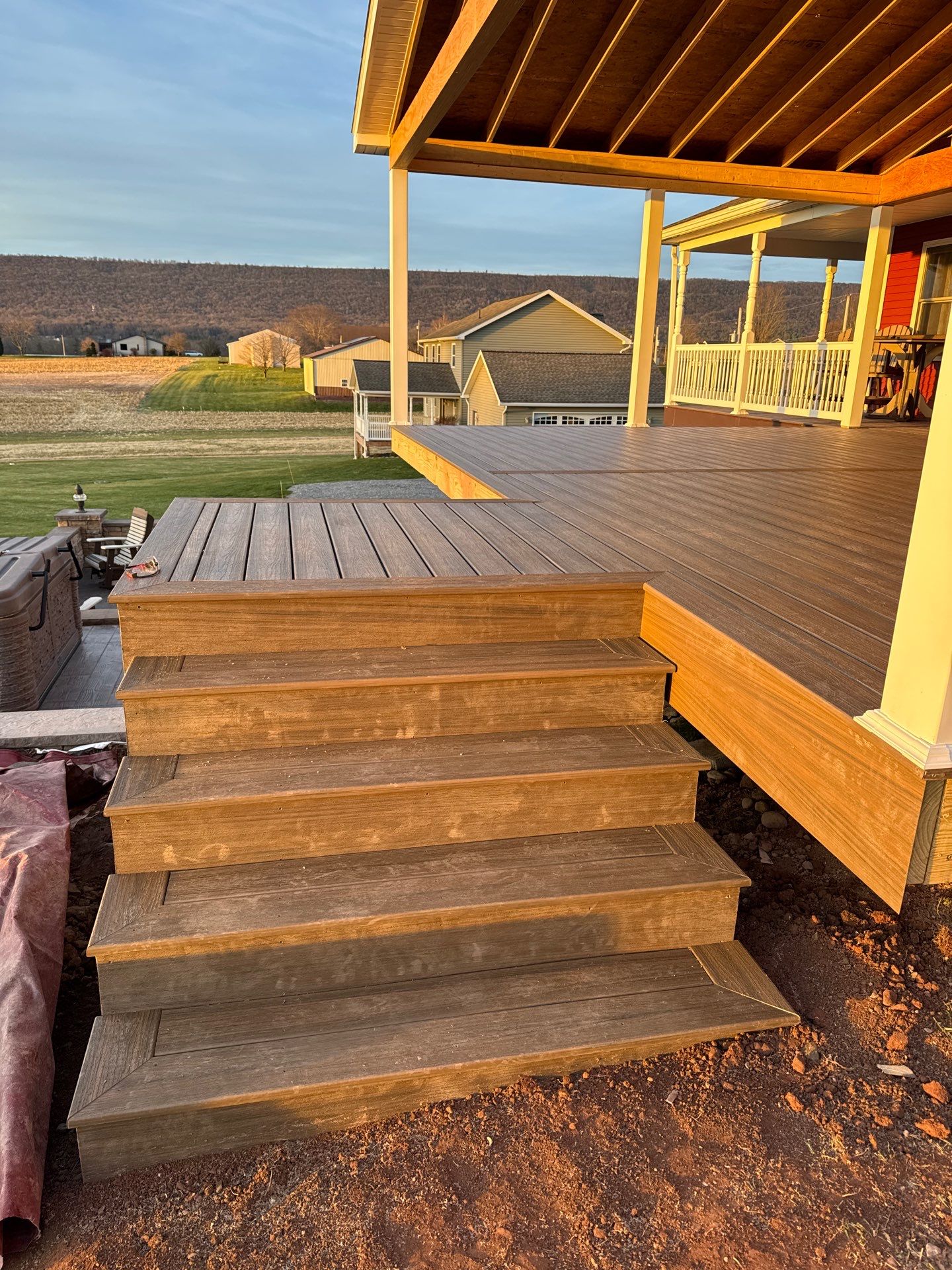 Covered Deck Addition With Custom Gable Roof in Tower City by Esh Builders