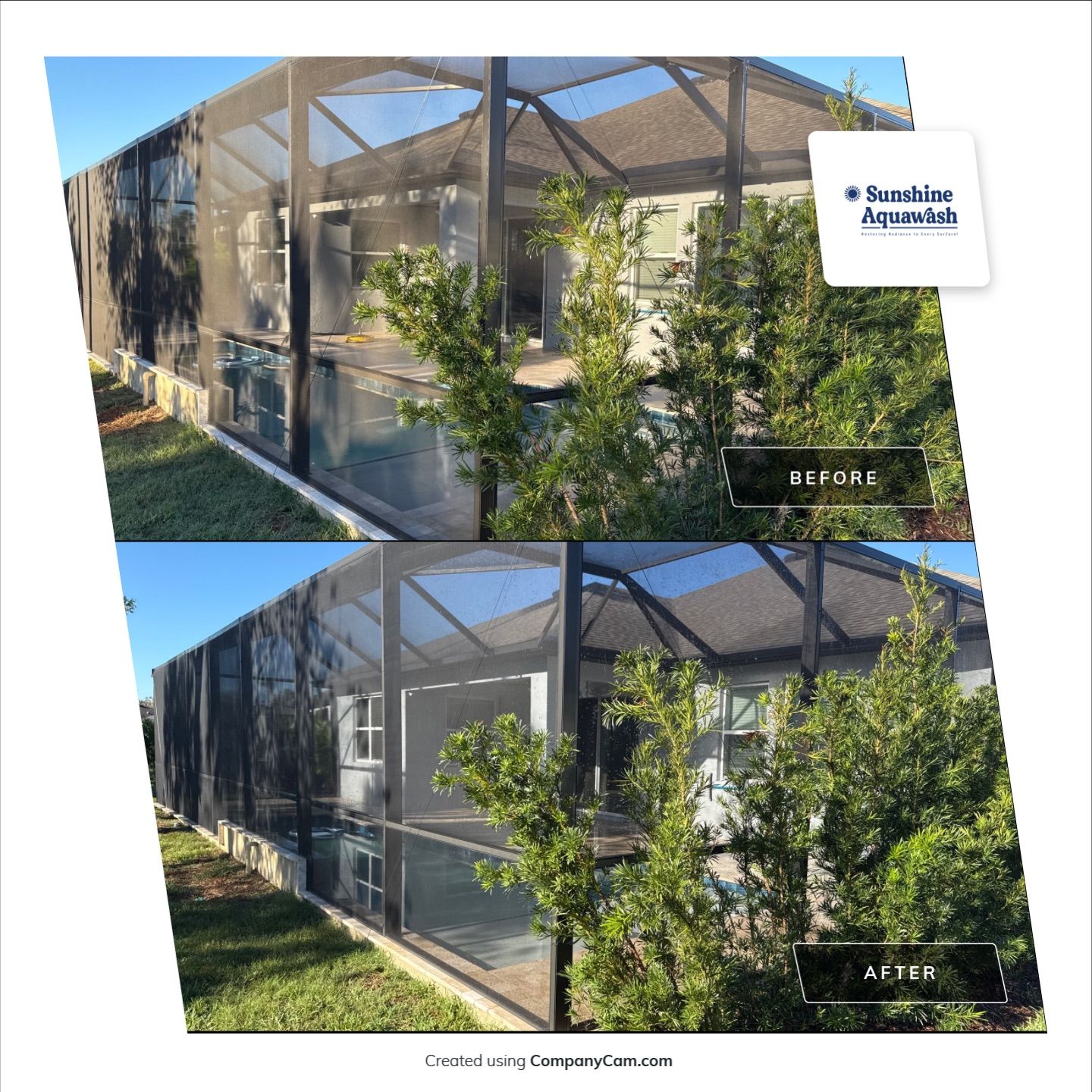 Paver Pool Deck Cleaning & Pool Cage Cleaning in Trevesta – Palmetto, FL by Sunshine AquaWash