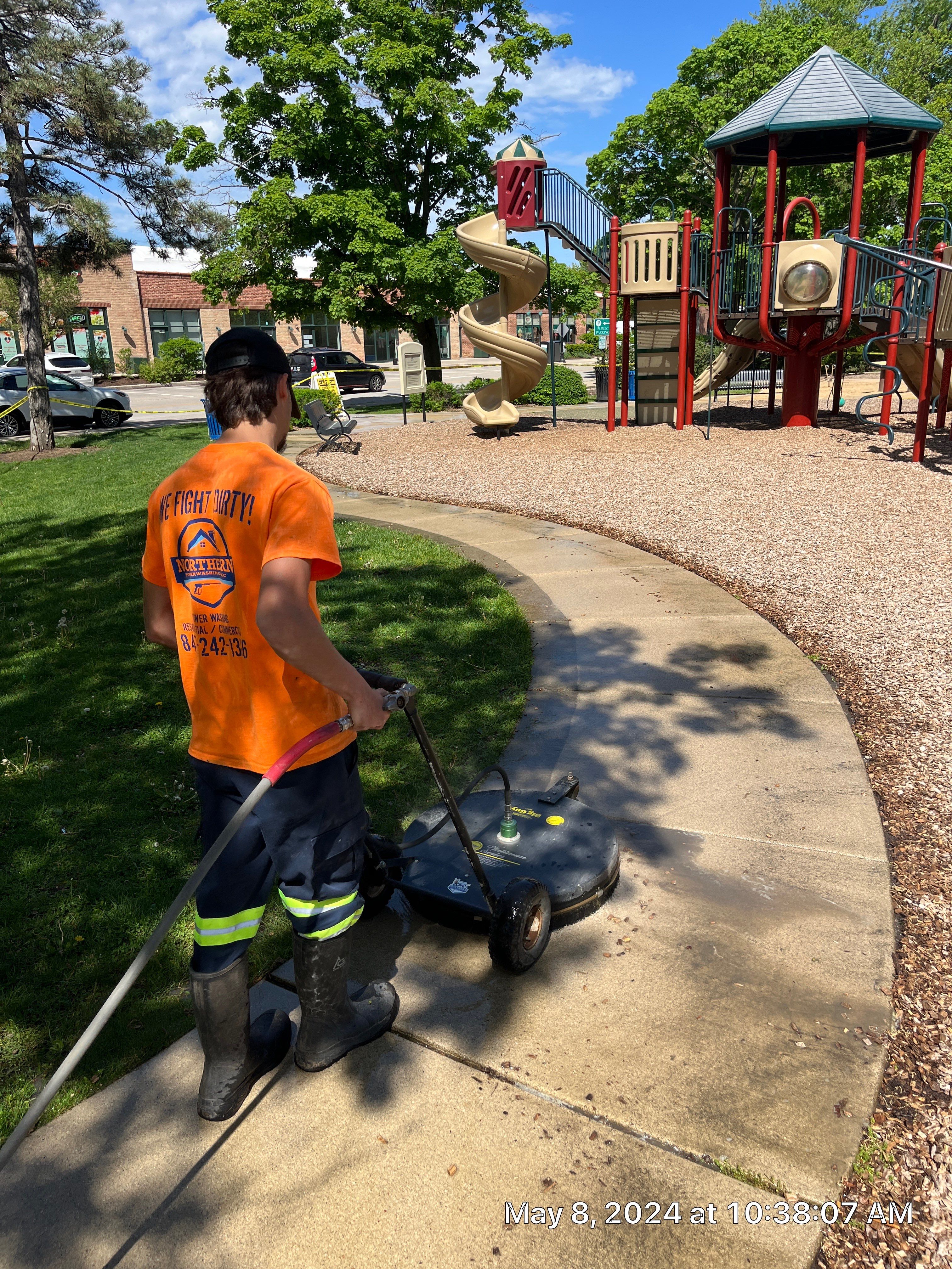 Playground cleaning by Northern Power Washing LLC.