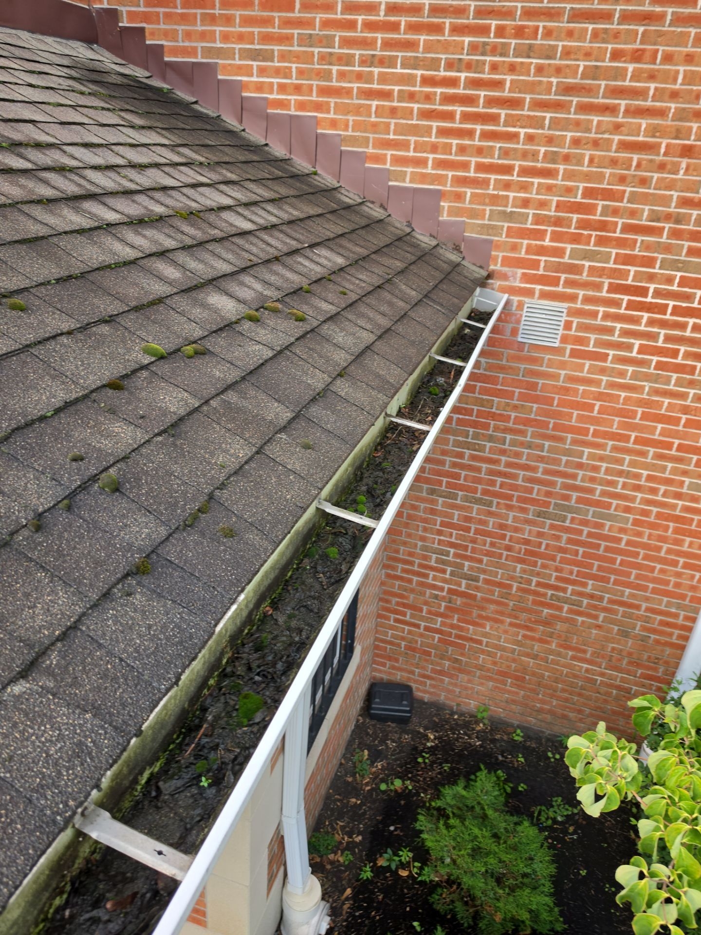 HOA gutter cleaning before photo