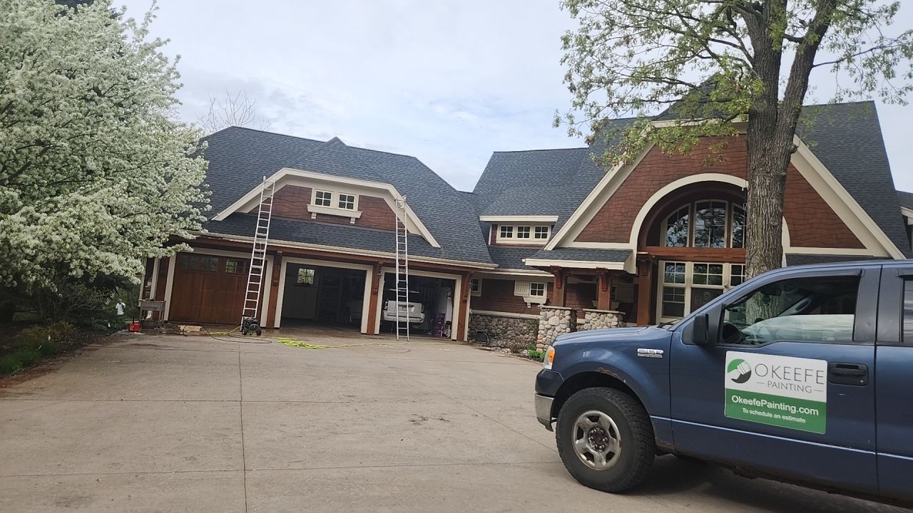 Exterior Siding Staining Prior Lake by OKeefe Painting