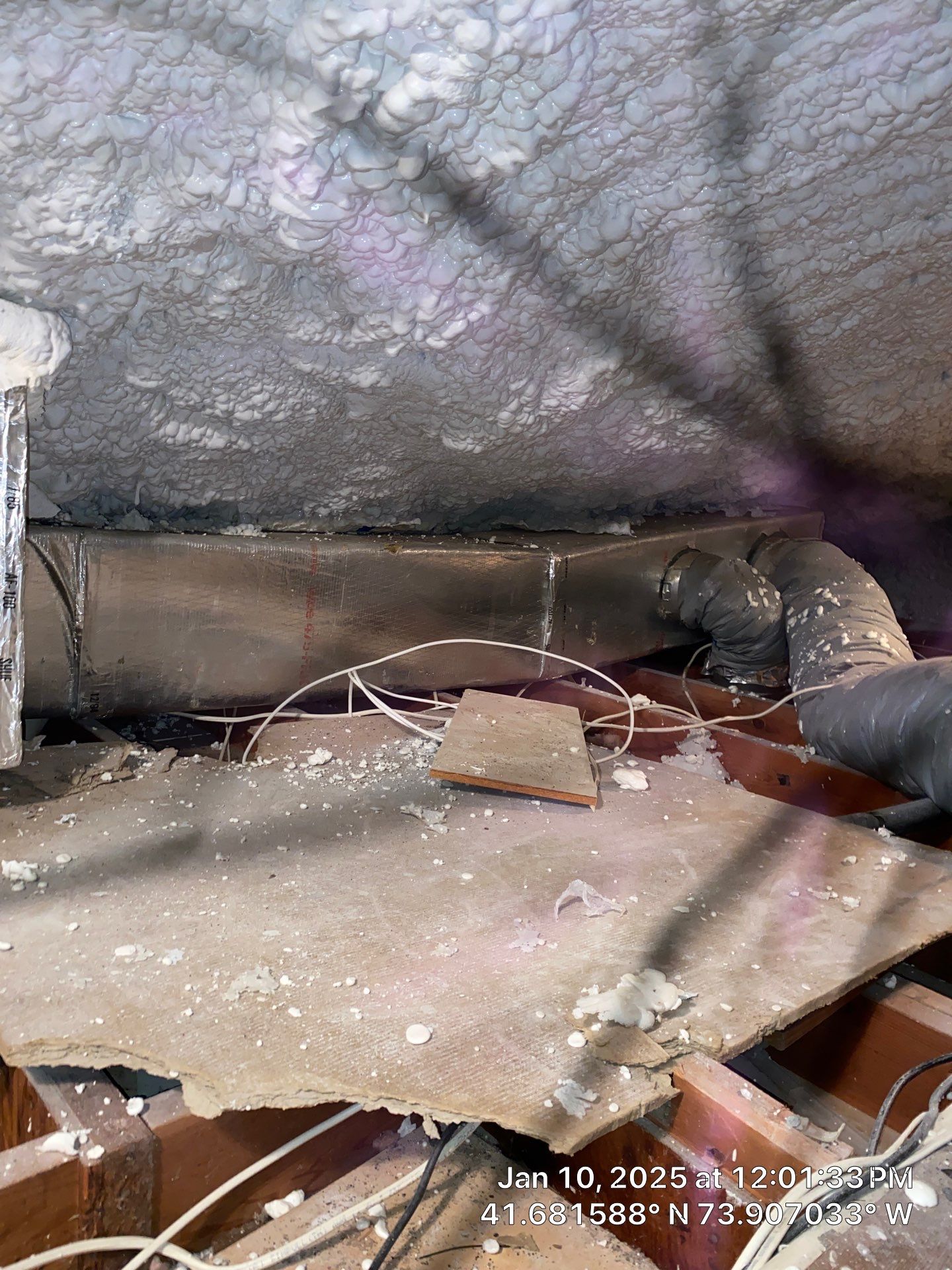 Attic Insulation using open cell spray foam by NYS Foam & Energy
