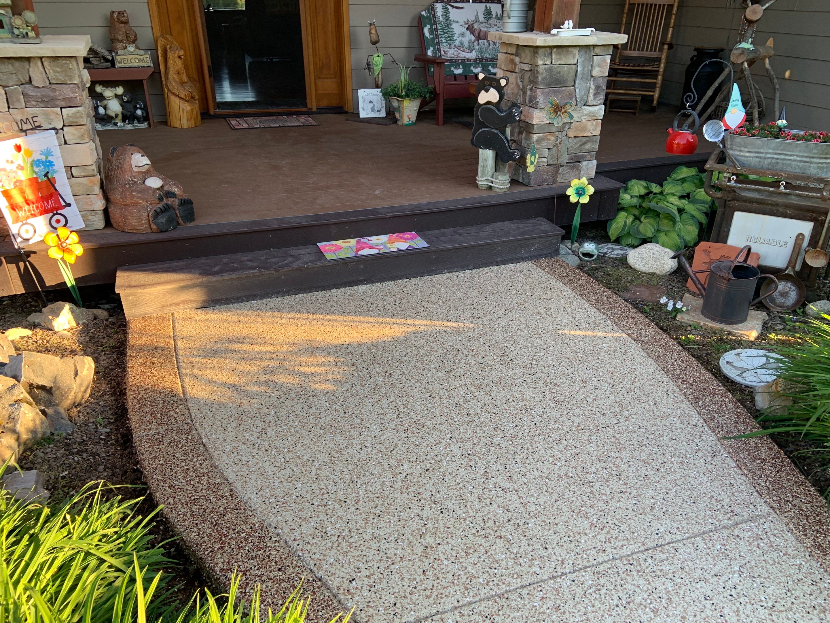 Driveway using Pecan and Chestnut Trim by Croc Coatings, LLC