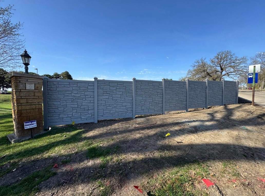 Stone Veneer Fence  by Sota landscaping
