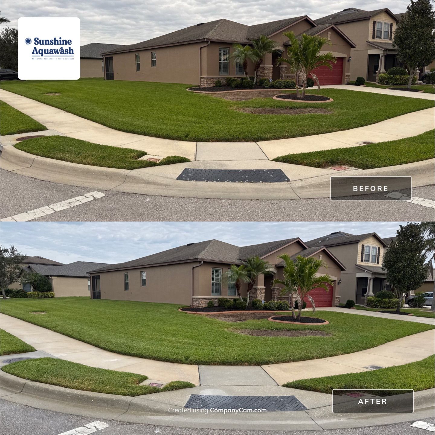 Transform Your Driveway & Curb Appeal with Sunshine AquaWash! | Expert Pressure Washing Services by Sunshine AquaWash