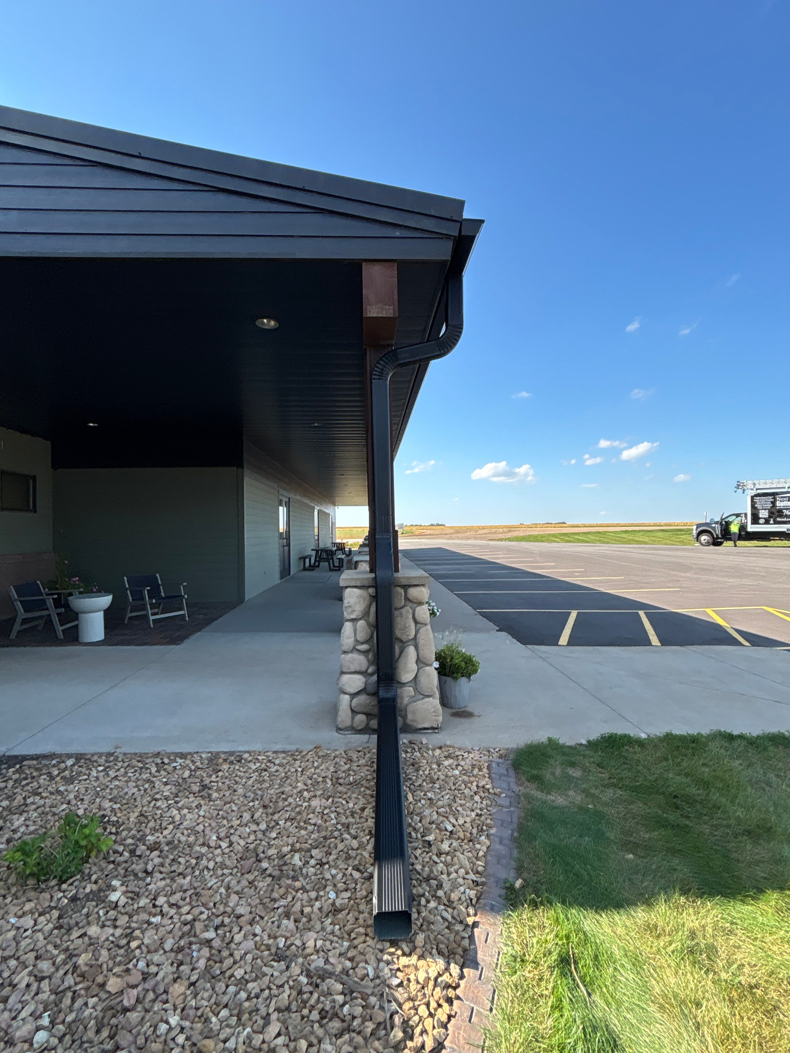 6-Inch Black Commercial Seamless Gutters with Snow Rails– Sleepy Eye, MN by Next Level Seamless Gutters / Exteriors Inc.