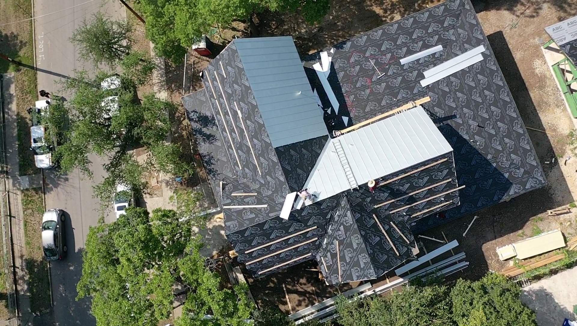 Residential Metal Roof Installation using McElroy Metal by Premier Roofing and Contracting