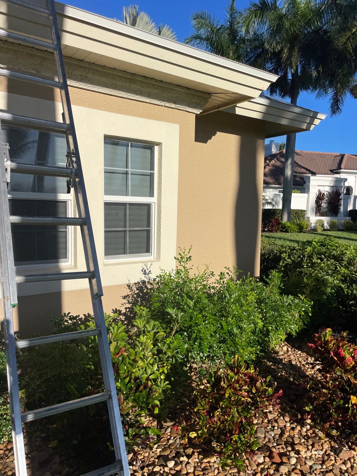 White Vinyl Soffit Installation in Fort Myers FL by Gutter Professors