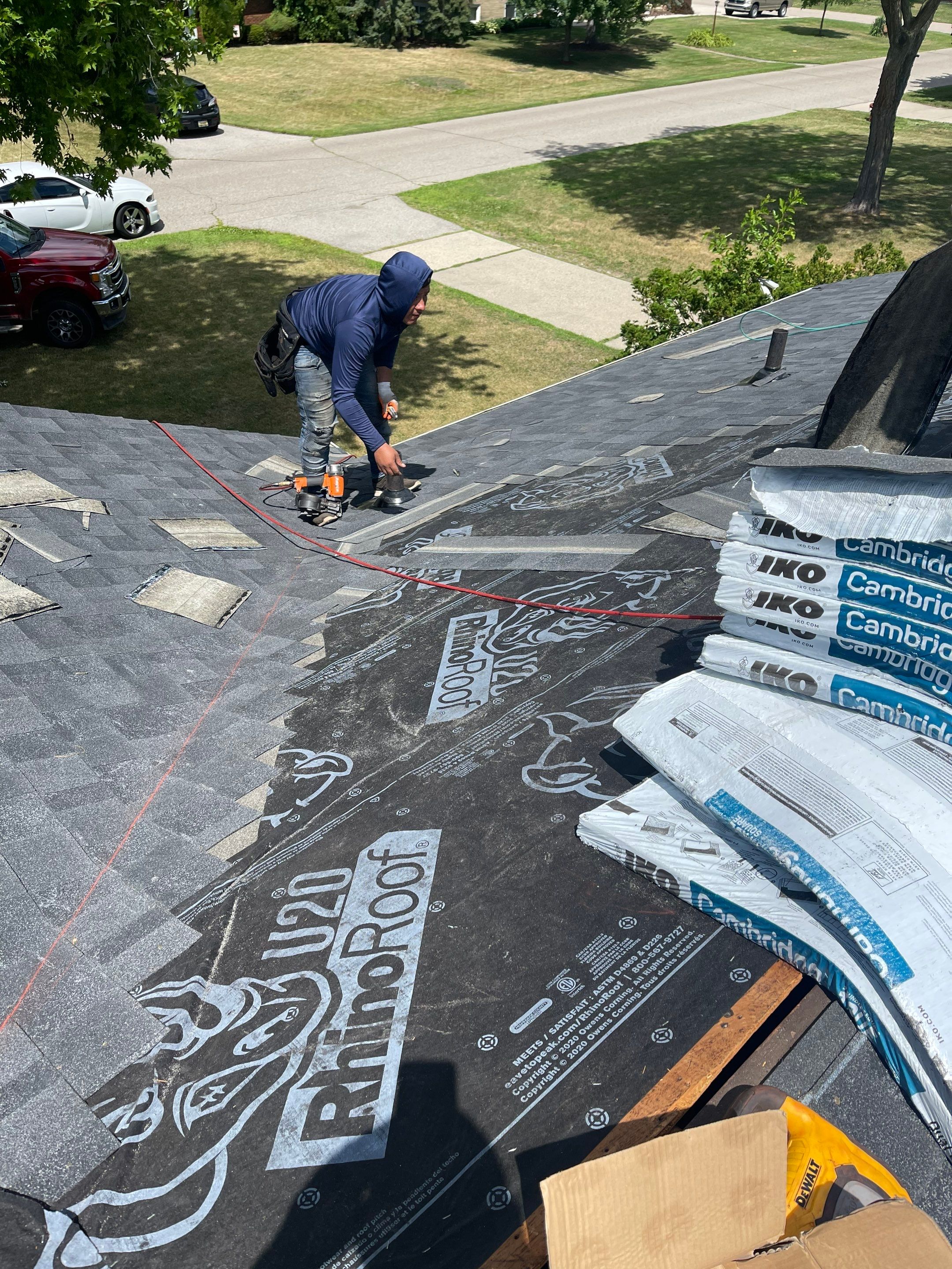 Residential Roofing Installation using IKO Dual Black by JNR Roofing LLC