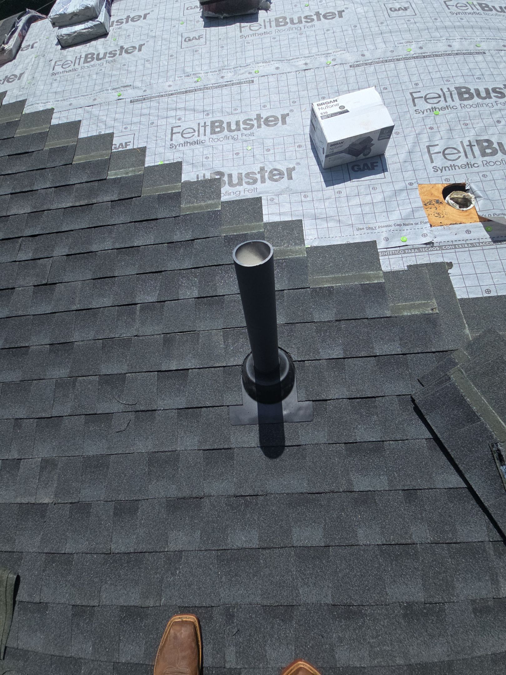 Residential Roofing Installation using GAF Timberline HDZ Charcoal by Rainstoppers Roofing