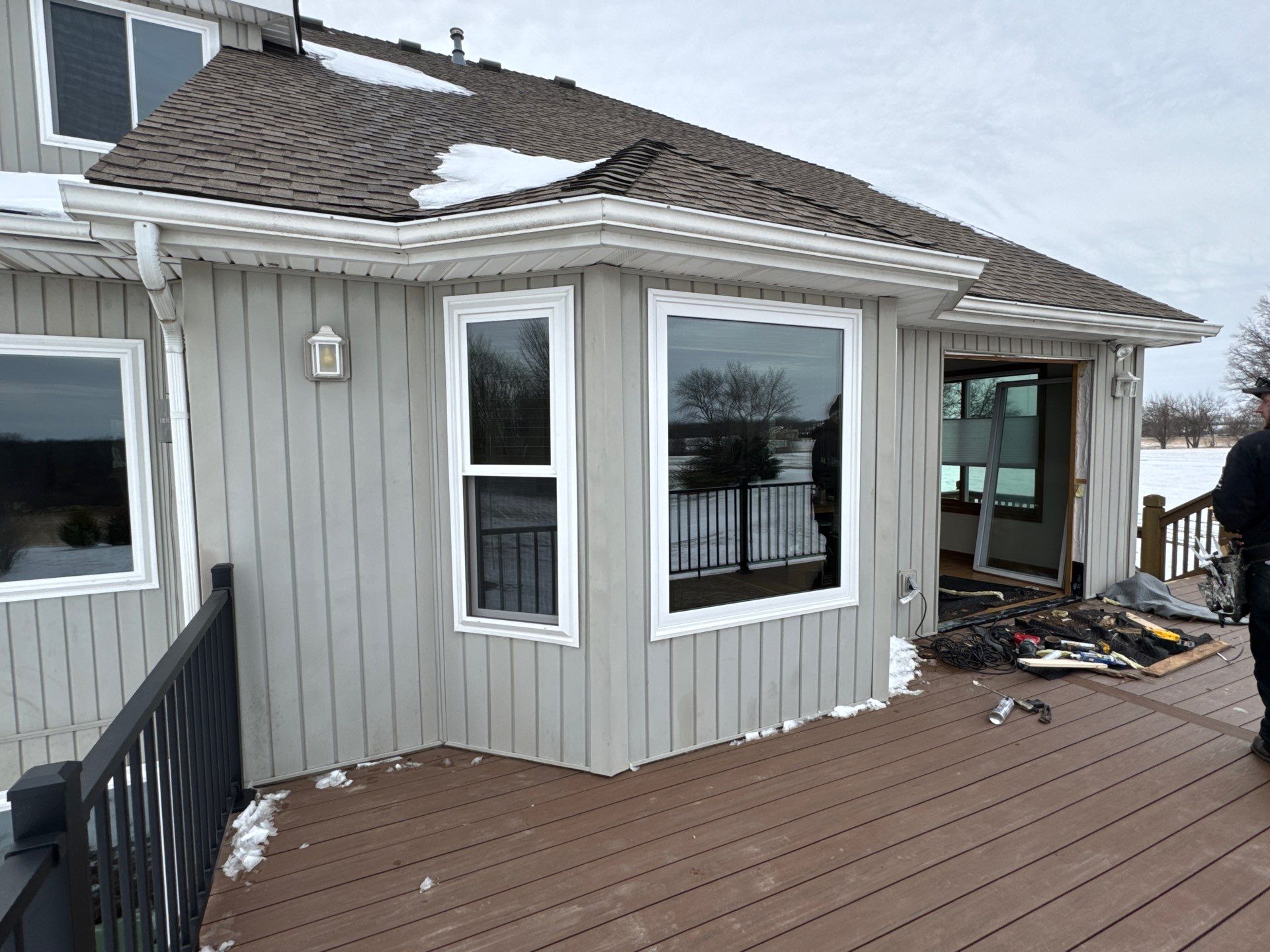 Window Installation using Heartland Triple Pane windows and sliding Patio doors by EEC  Windows, Siding & Roofing 