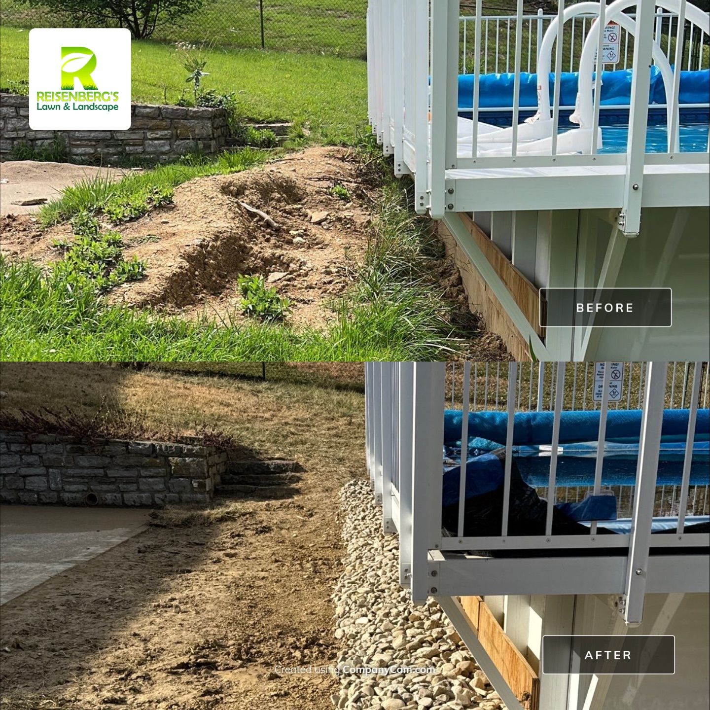Pool Backfill, Grading, and Decorative Gravel Installation by Reisenberg’s Lawn & Landscape, LLC