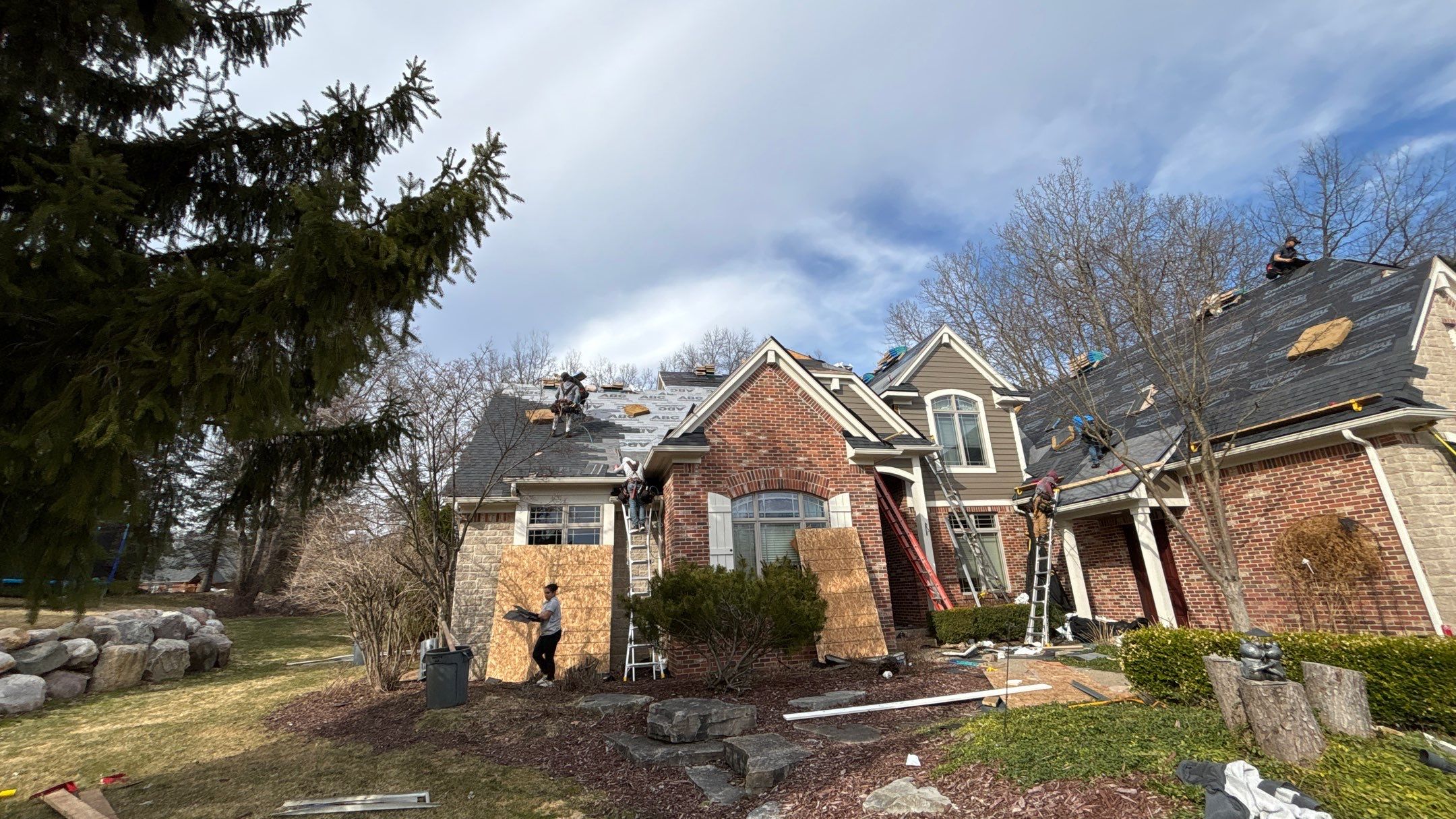 Roof Replacement using CertainTeed Landmark Moire Black by 180 Contractors