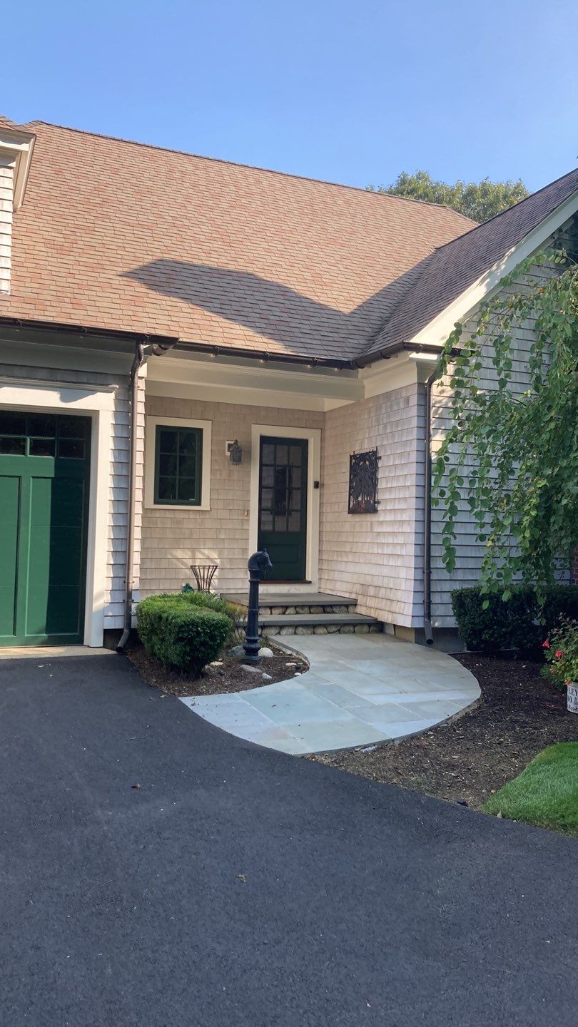 Gutter Installation using 6" Half Round Aluminum Gutter in Osterville, MA. by Gutter Pro Enterprises
