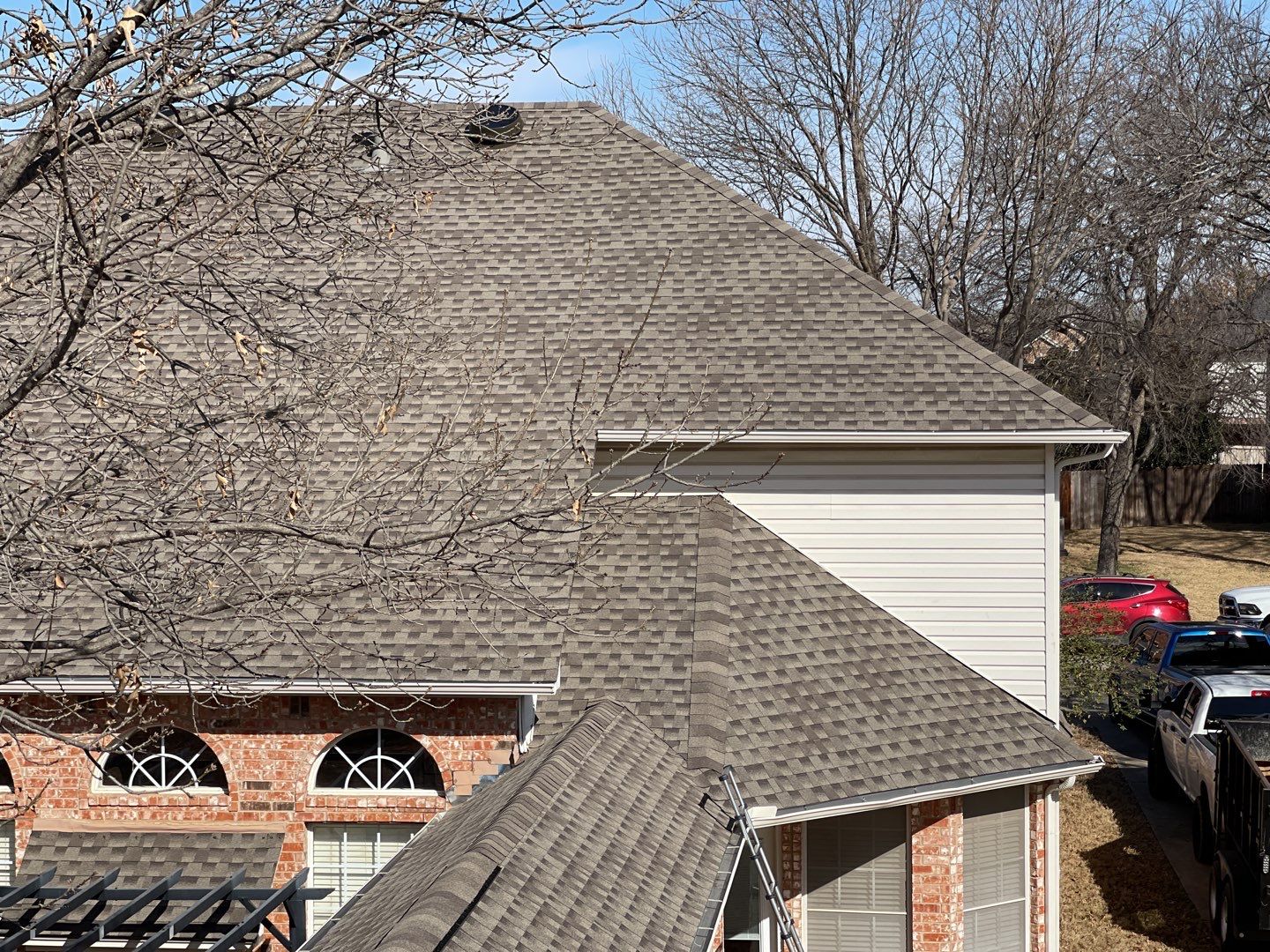 Major storm damage required full roof replacement along with other exterior repairs by First United Roofing & Construction