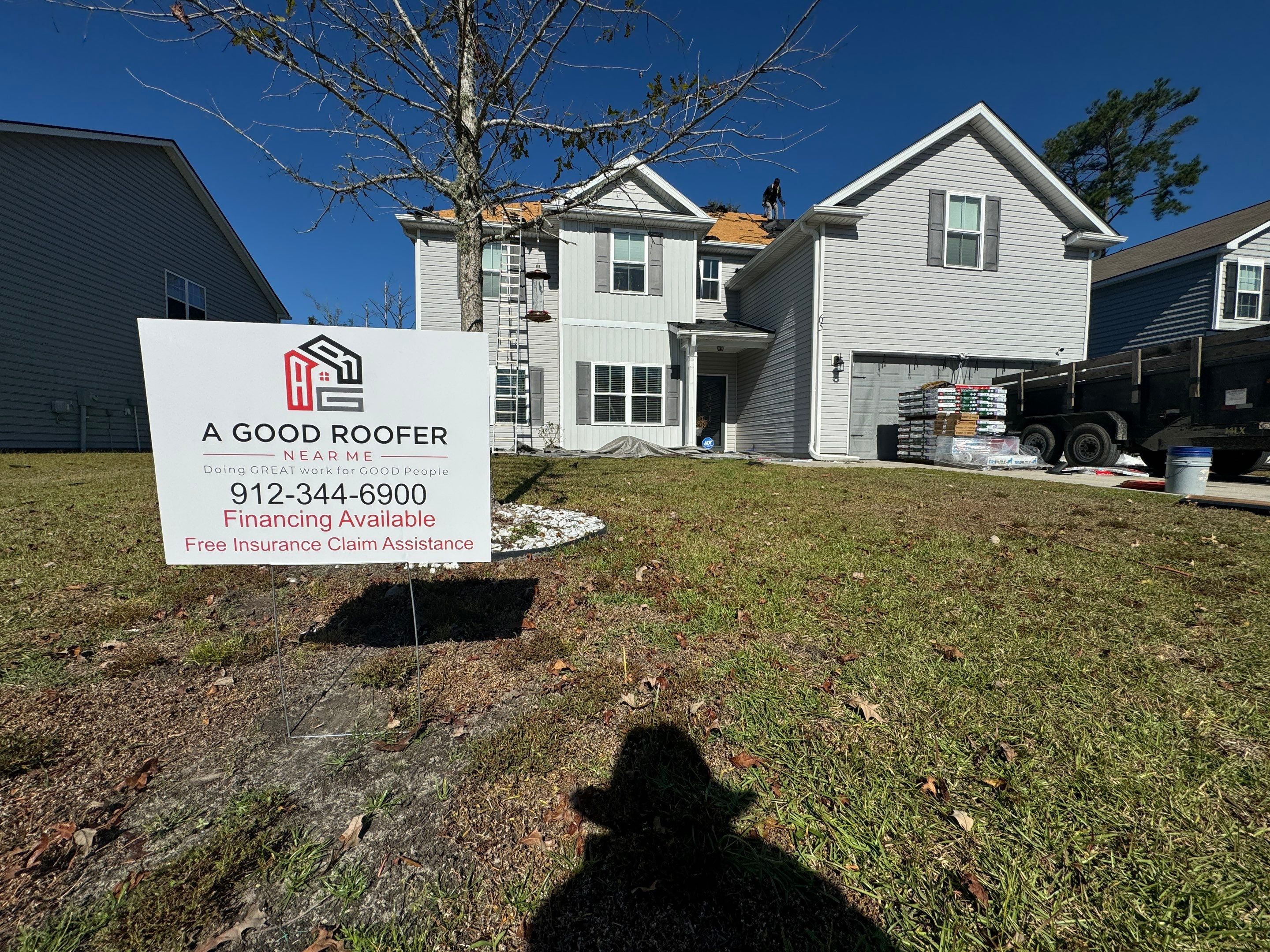 Storm Damage Full Roof Replacment using GAF Shingles by A Good Roofer Near Me