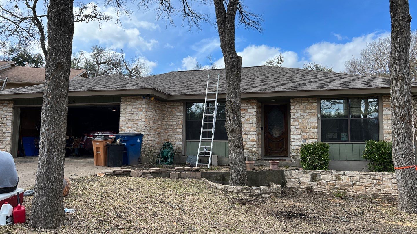 Winter storm 2023 with tree damage by Oakwood Roofing and Construction, LLC