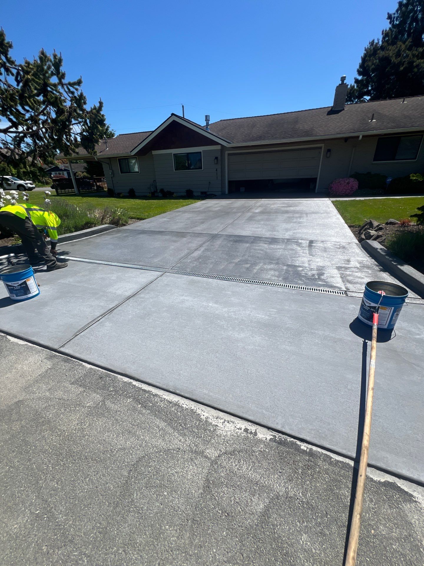 Colored Concrete Driveway Repair with Sealer| Everett    by Jireh Asphalt & Concrete Inc 