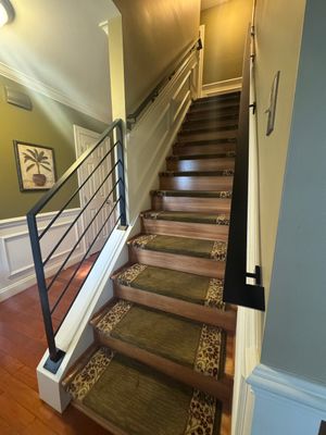 Modern Minimalist Interior Railing – Custom Steel Flat Bar & Round Infill