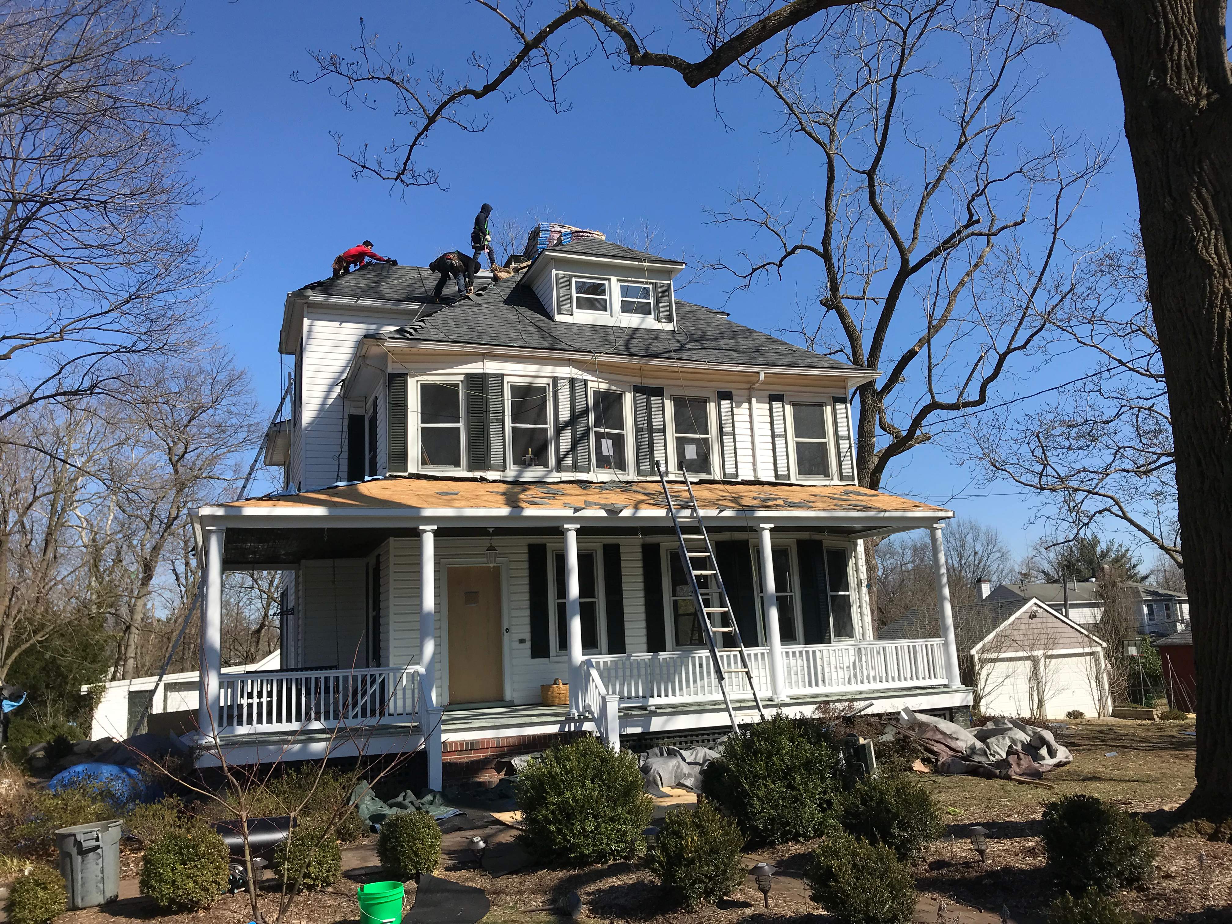 Residential Roofing Installation using Max Def Pewterwood by Alpha Design Services