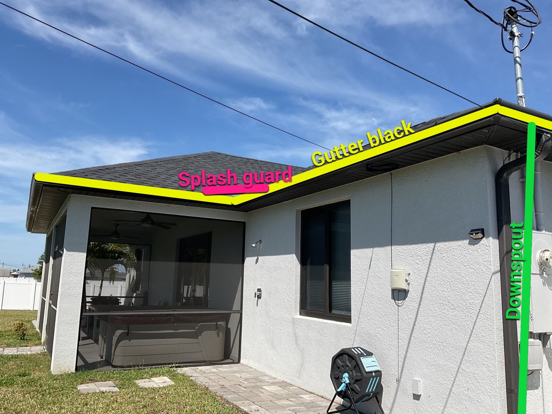 Black Seamless Gutters using 6 Inch Seamless Gutters in Cape Coral FL by Gutter Professors