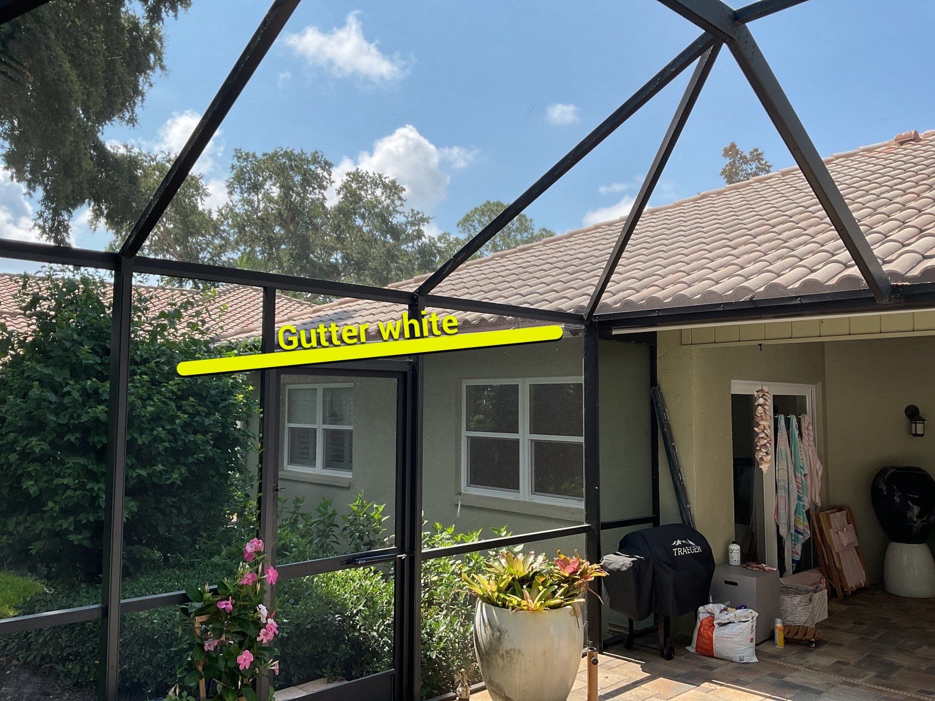 White Gutter Installation in Sarasota FL by Gutter Professors