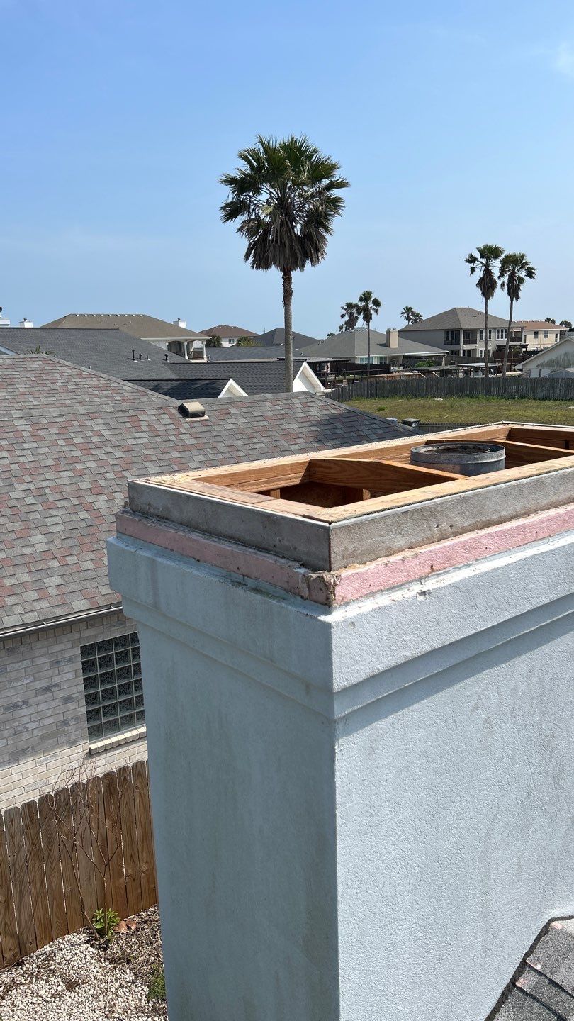 Residential Roofing Repair using Galvanized Chimney Cap & Chase by Lighthouse Roofing