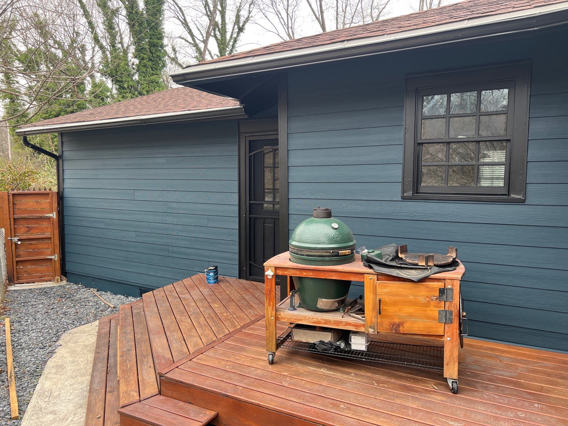 Cedar Tongue & Groove Porch Ceiling Installation Plus James Hardie Siding Replacement by Nelson Exteriors 