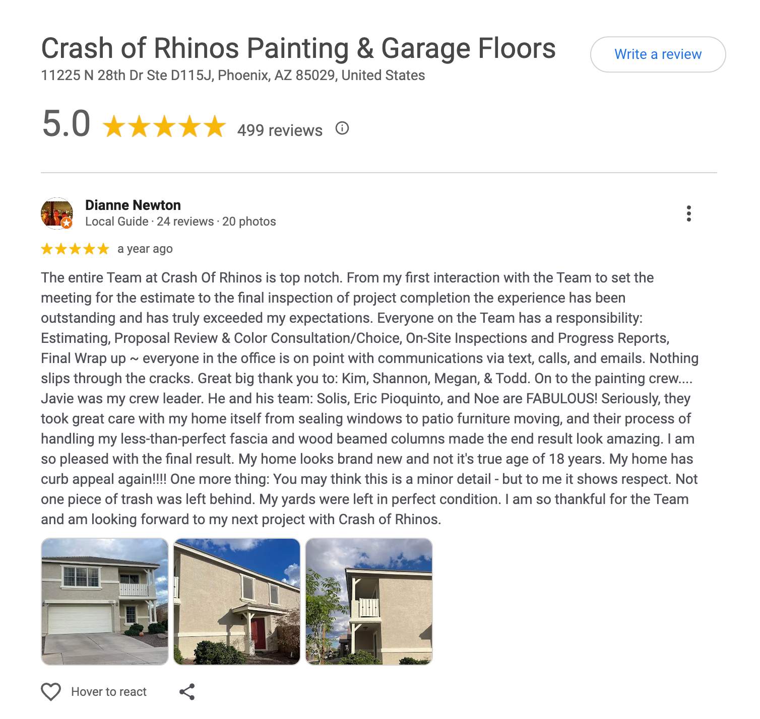 Exterior Painting - Phoenix by Crash of Rhinos Painting & Garage Floors