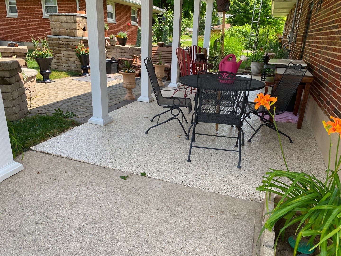 Garage Floor and Patio using Driftwood by Your1DayFloor.com