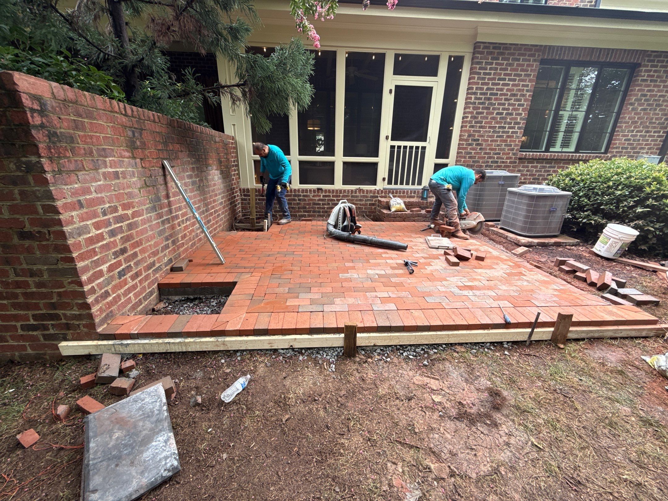 Brick patio in Durham by Martinez Brother’s Nc Landscaping Inc