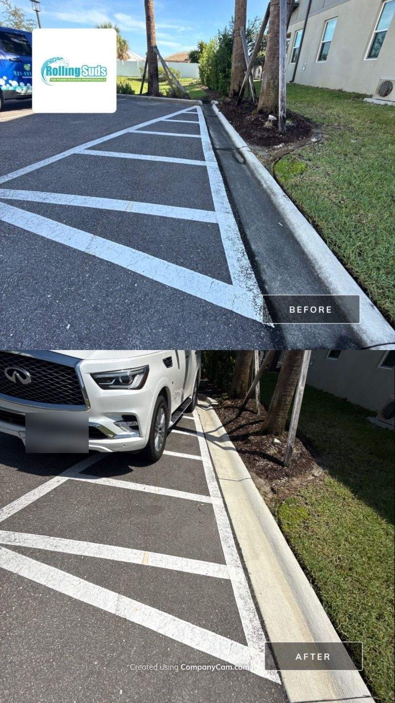 Gated Oceanside Community Flatwork & Curb Cleaning — Melbourne Beach, FL by Rolling Suds of Melbourne - Palm Bay